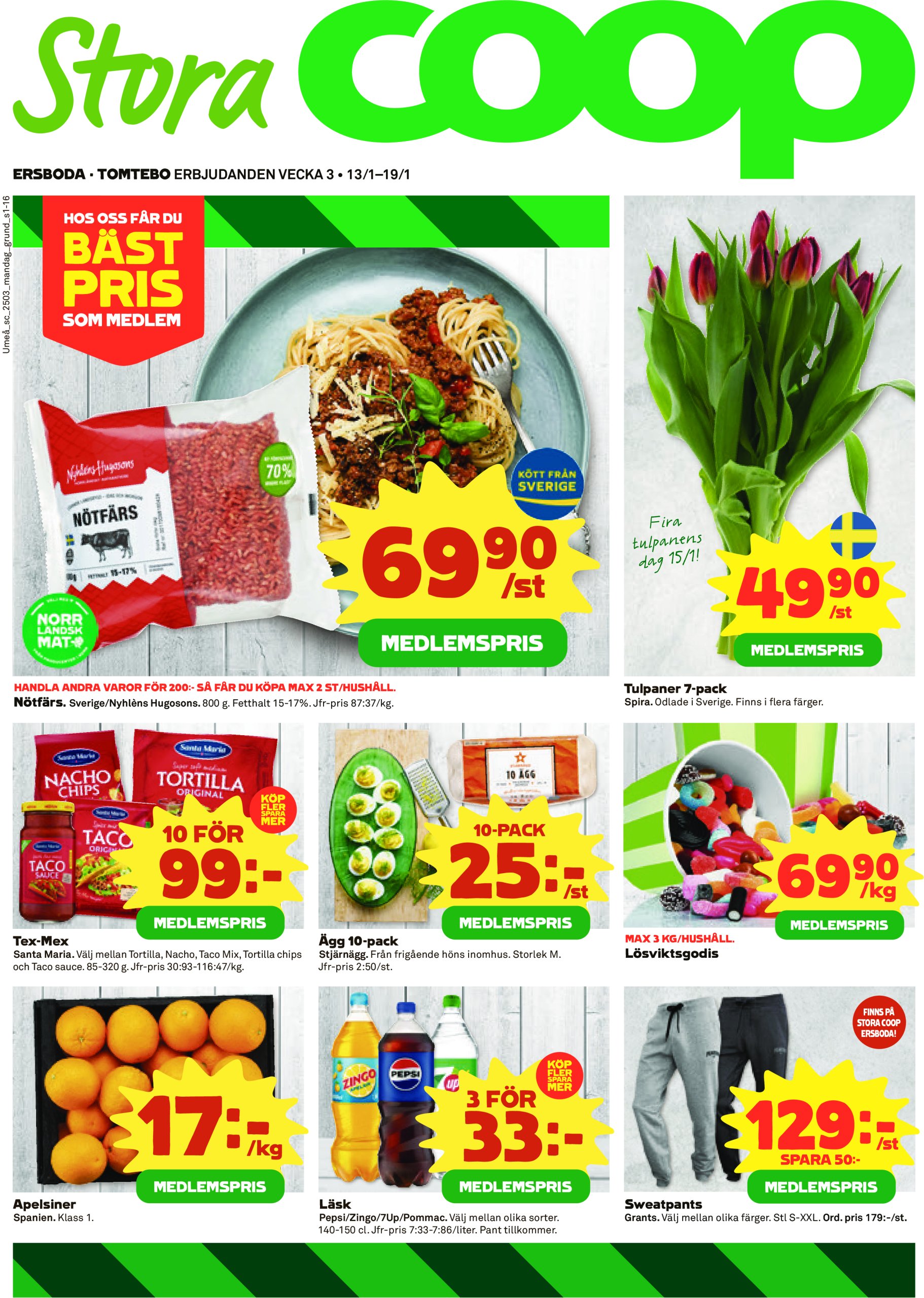 coop - Stora Coop - Ersboda, Tomtebo-reklambladet giltigt från 13/01 - 19/01