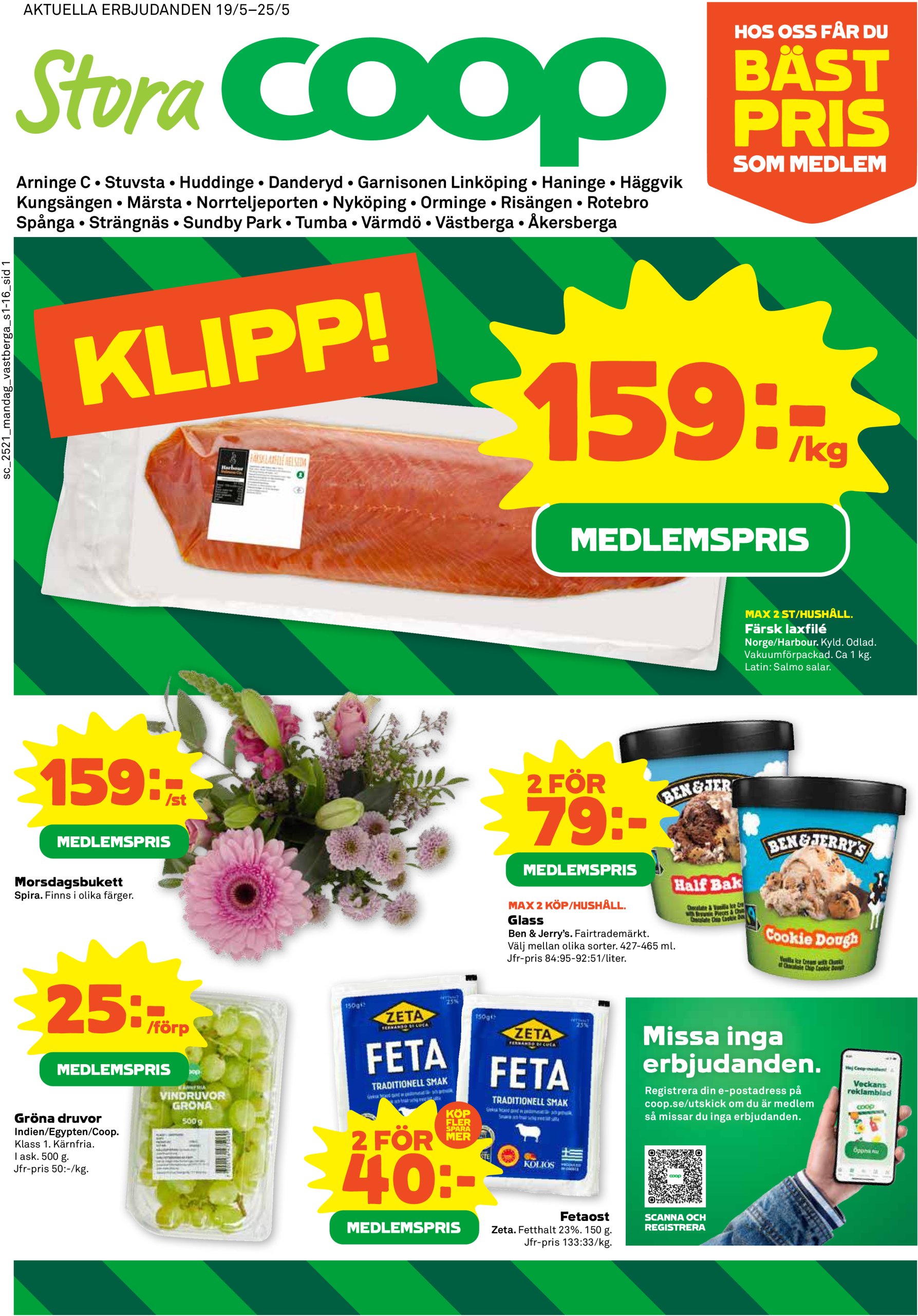 coop - Stora Coop - Arninge, Stuvsta, Huddinge, Danderyd, Garnisonen Linköping, Haninge, Häggvik-reklambladet giltigt från 19/05 - 25/05