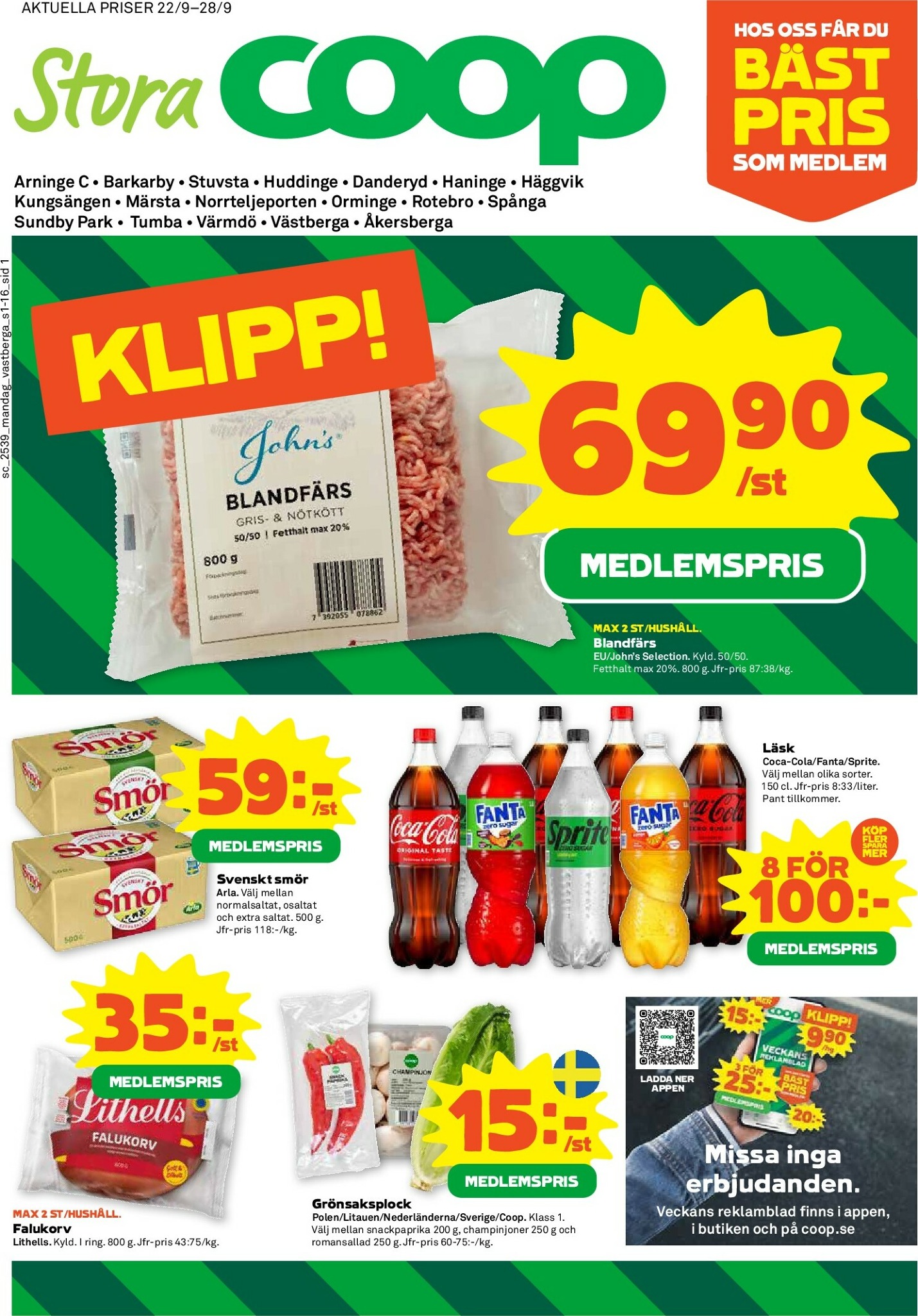 coop - Stora Coop-reklambladet giltigt från 22/09 - 28/09