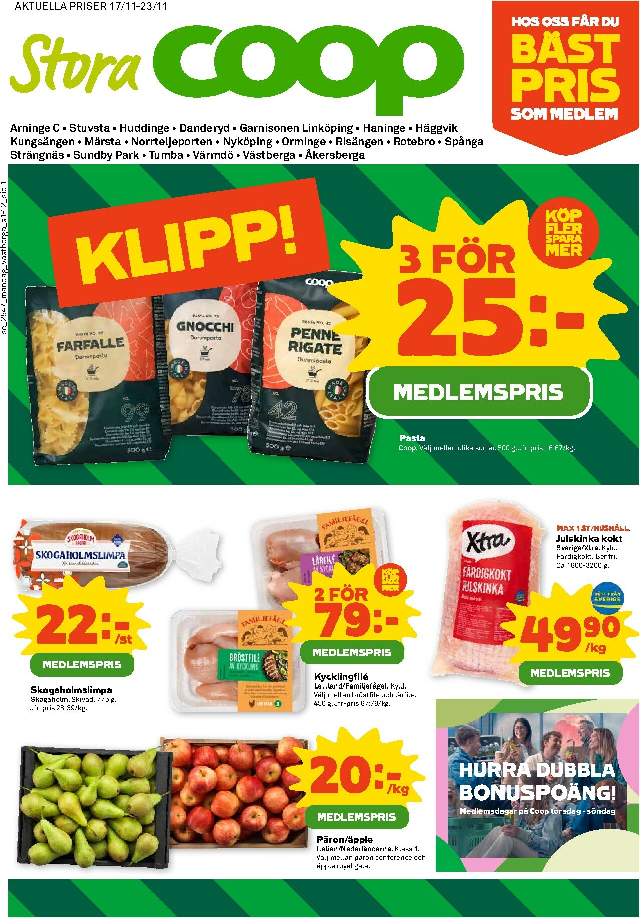 coop - Stora Coop-reklambladet giltigt från 17/11 - 23/11 - page: 1