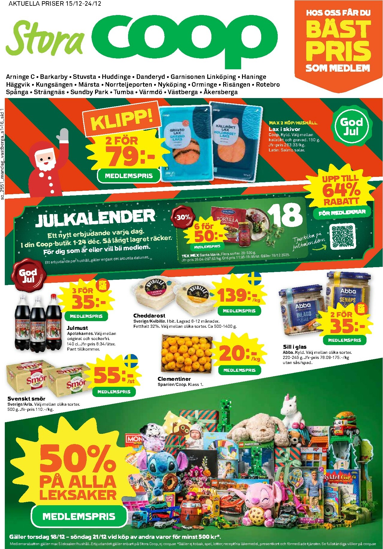 coop - Stora Coop-reklambladet giltigt från 15/12 - 24/12