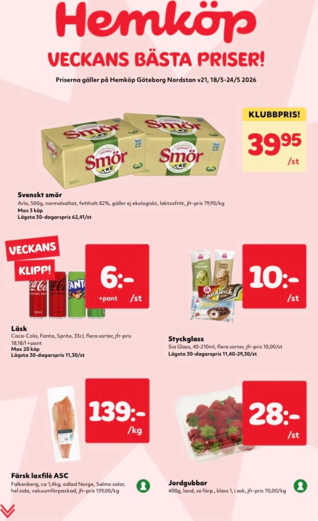 hemkop - Aktuellt Hemköp reklamblad från måndag, 18/05/2026 till söndag, 24/05/2026