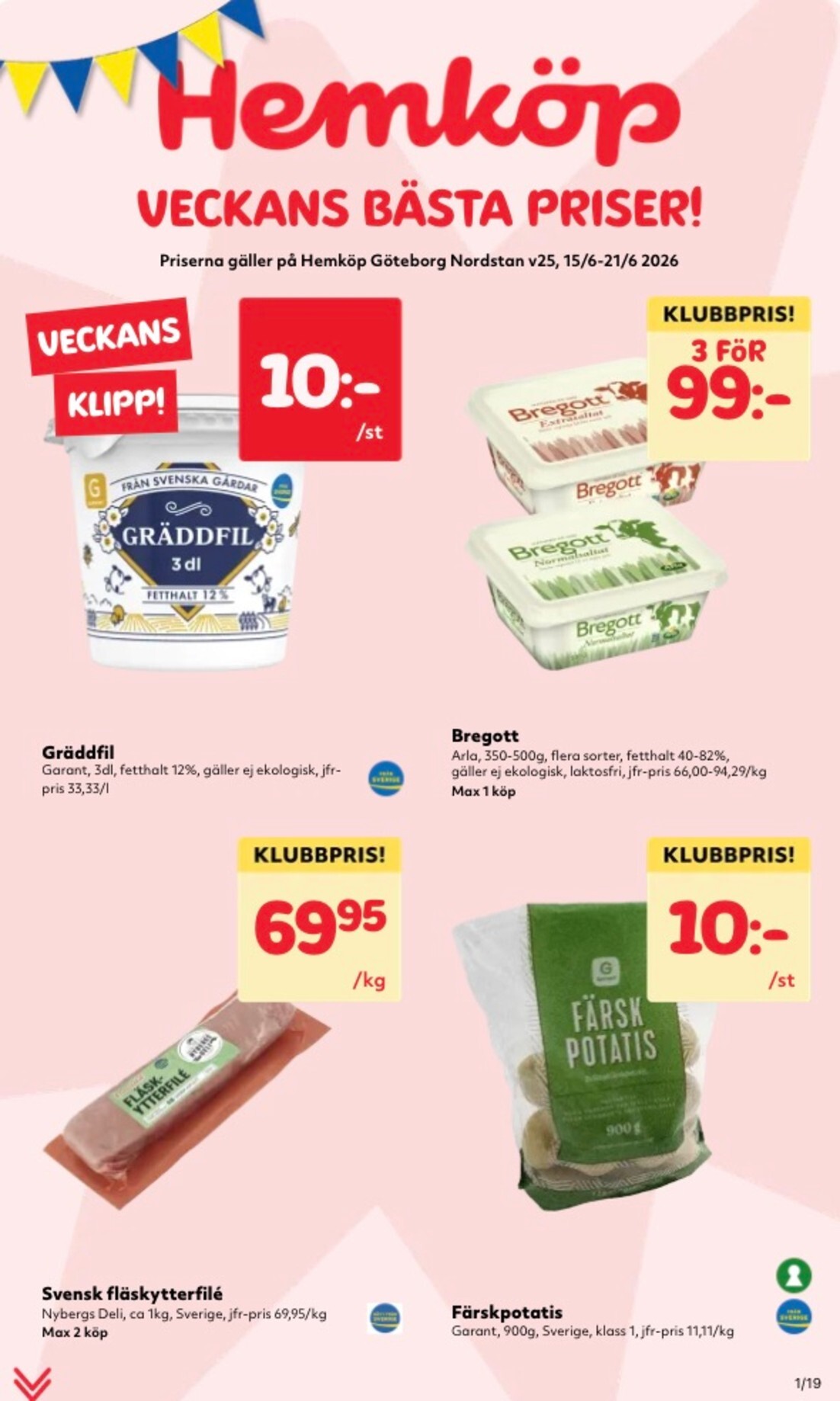 hemkop - Aktuellt Hemköp reklamblad från måndag, 15/06/2026 till söndag, 21/06/2026