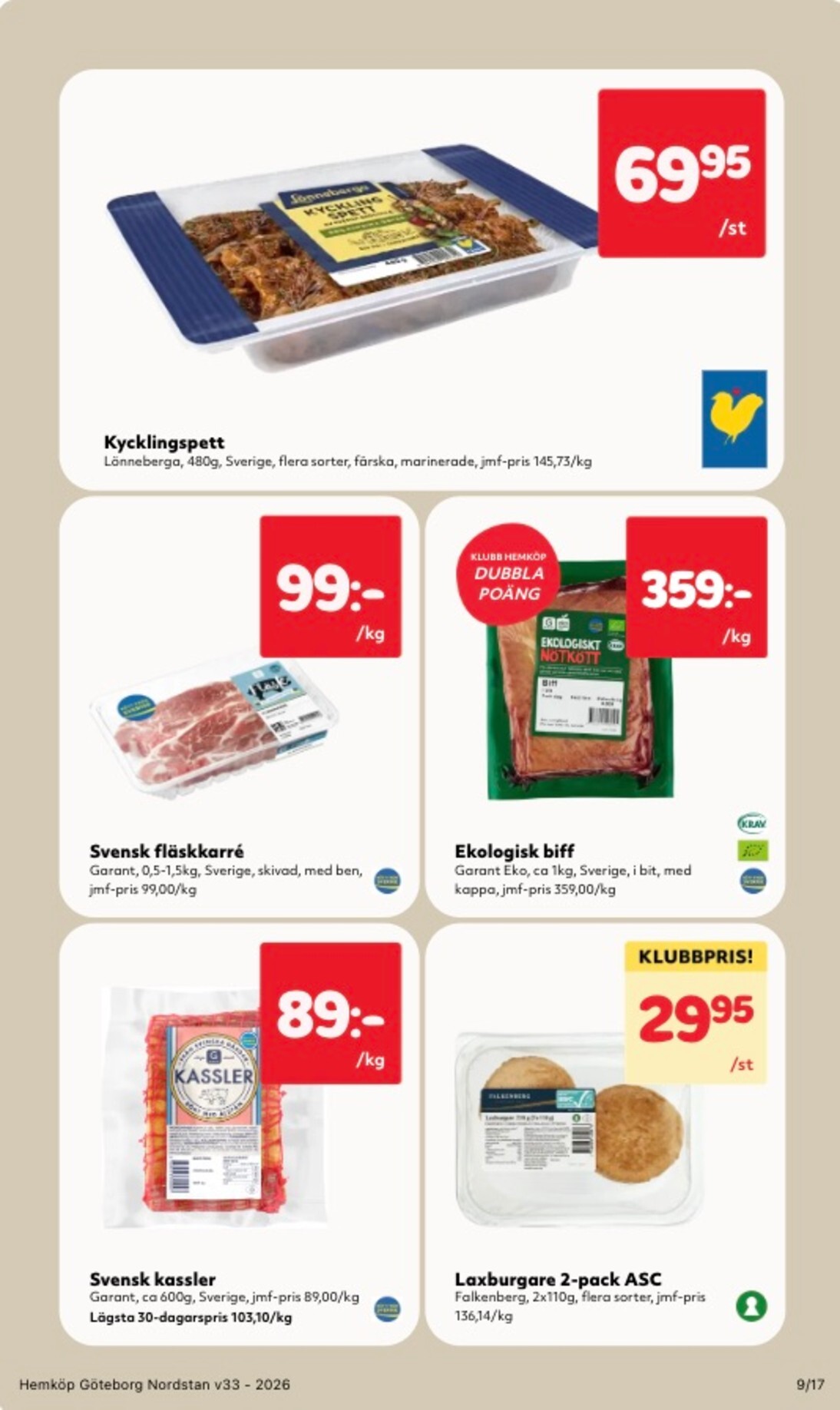 hemkop - Aktuellt Hemköp reklamblad från måndag, 10/08/2026 till söndag, 16/08/2026 - page: 9