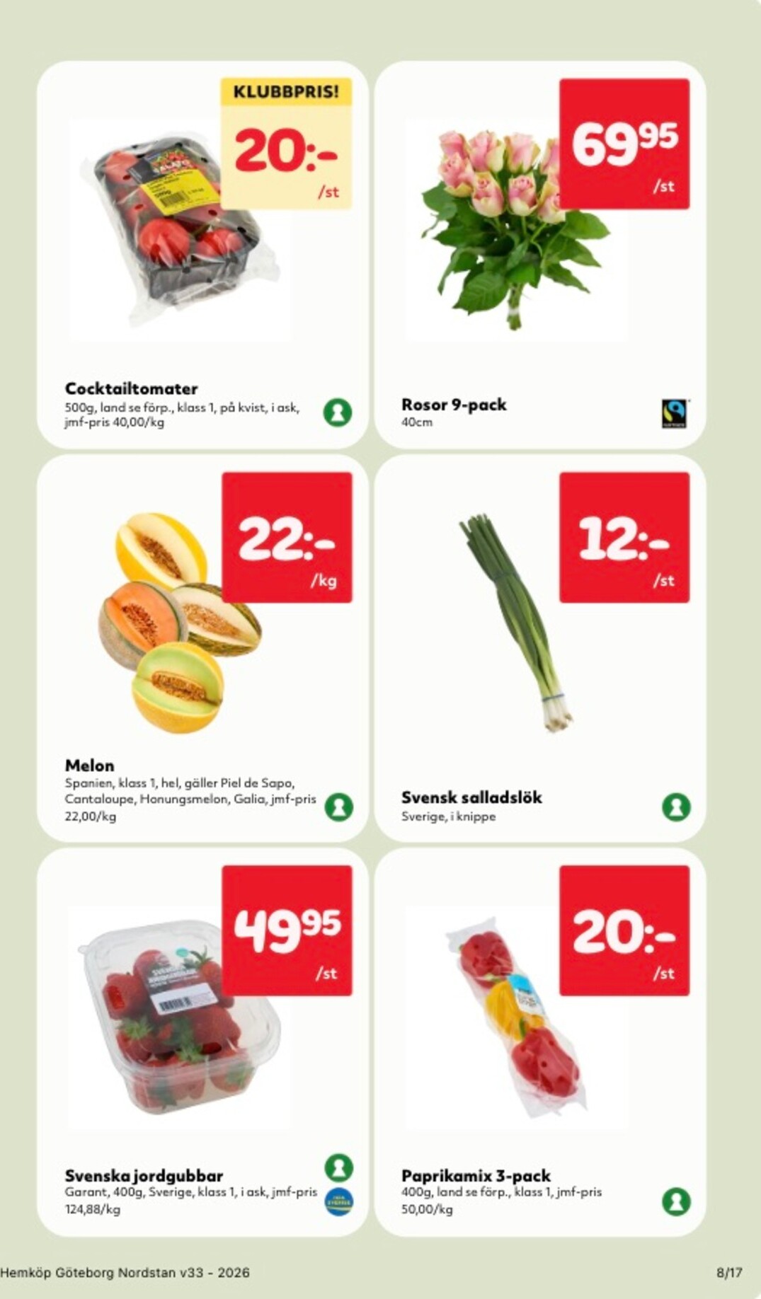hemkop - Aktuellt Hemköp reklamblad från måndag, 10/08/2026 till söndag, 16/08/2026 - page: 8