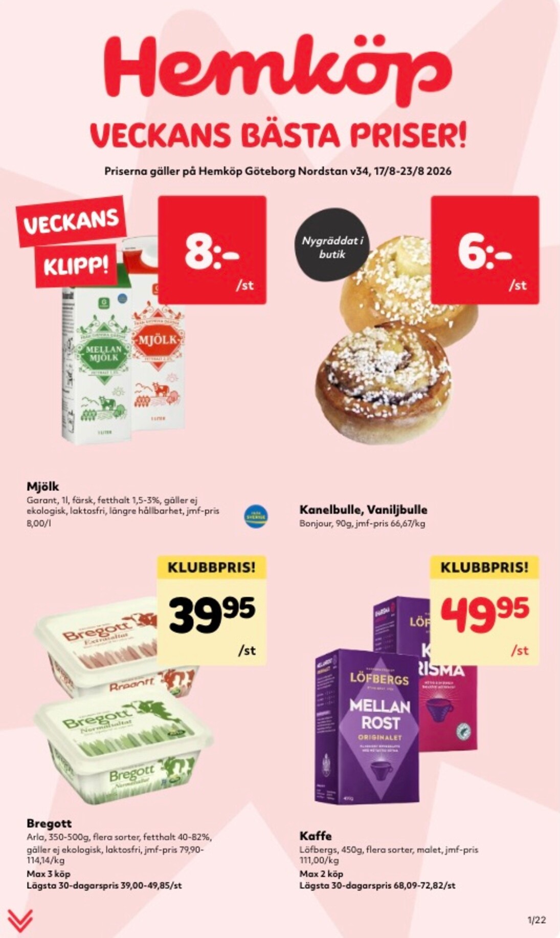 hemkop - Aktuellt Hemköp reklamblad från måndag, 17/08/2026 till söndag, 23/08/2026 - page: 1