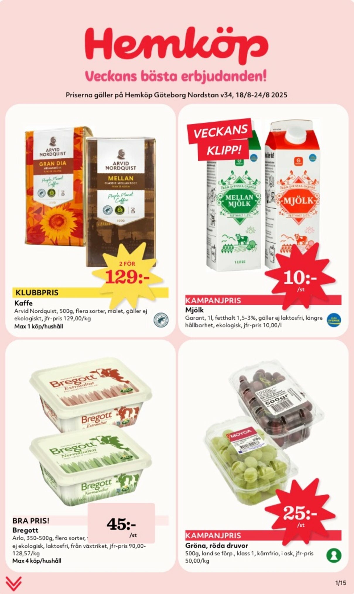 hemkop - Hemköp-reklambladet giltigt från 18/08 - 24/08 - page: 1