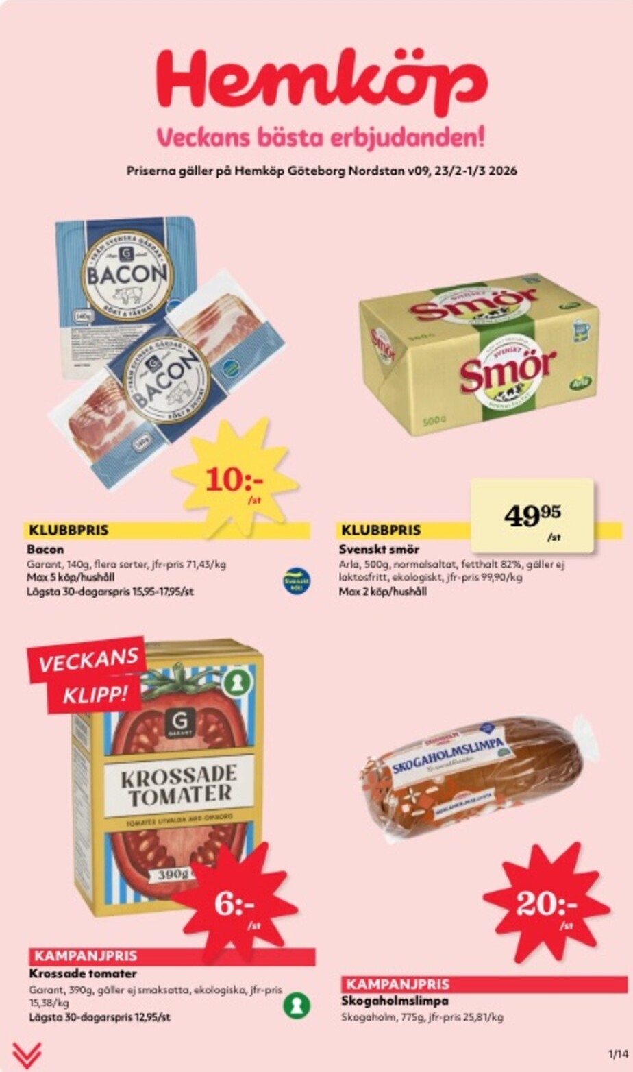 hemkop - Hemköp-reklambladet giltigt från 23/02/2026 - 01/03/2026 - page: 1