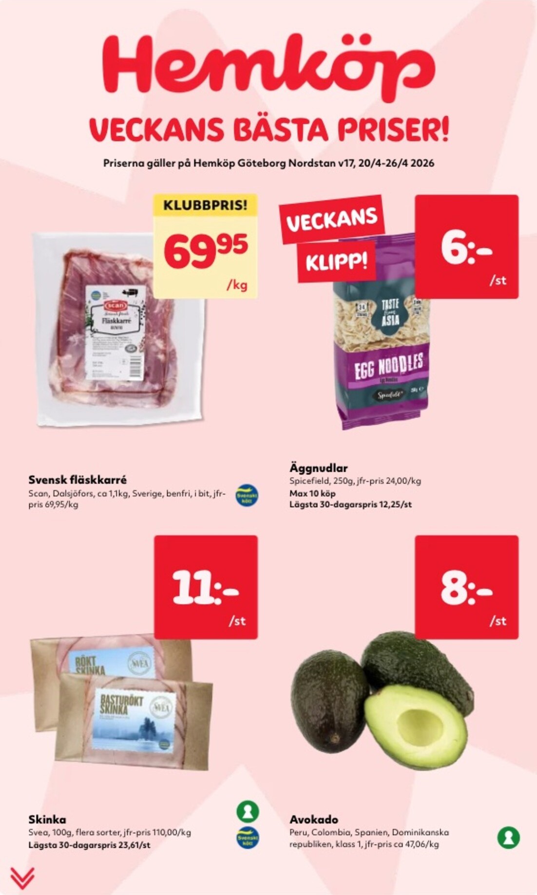 hemkop - Aktuellt Hemköp reklamblad giltigt från måndag 20/04/2026 till söndag 26/04/2026 - page: 1