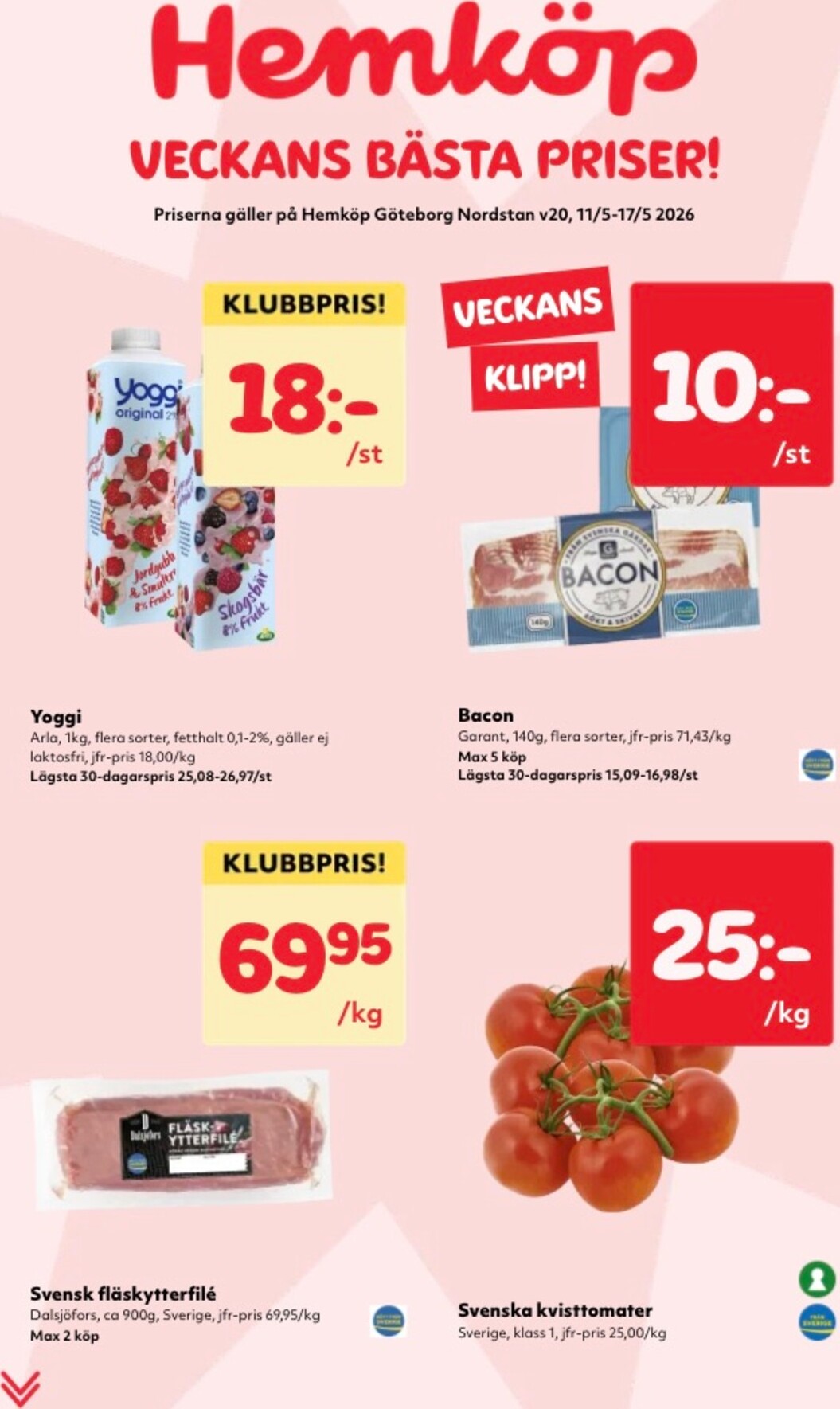 hemkop - Aktuellt Hemköp reklamblad giltigt från måndag 11/05/2026 till söndag 17/05/2026 - page: 1