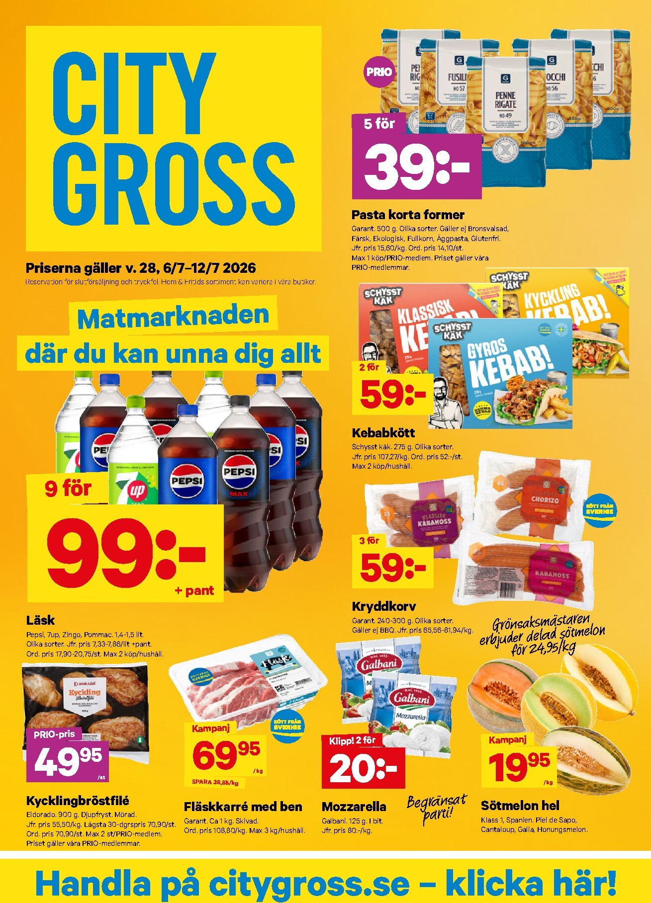 city-gross - Aktuellt City Gross - Reklamblad v.28 reklamblad från måndag, 29/06/2026 till söndag, 05/07/2026 - page: 1