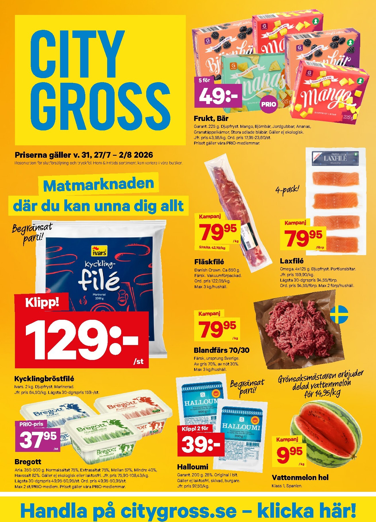 city-gross - Aktuellt City Gross reklamblad från måndag, 27/07/2026 till söndag, 02/08/2026 - page: 1