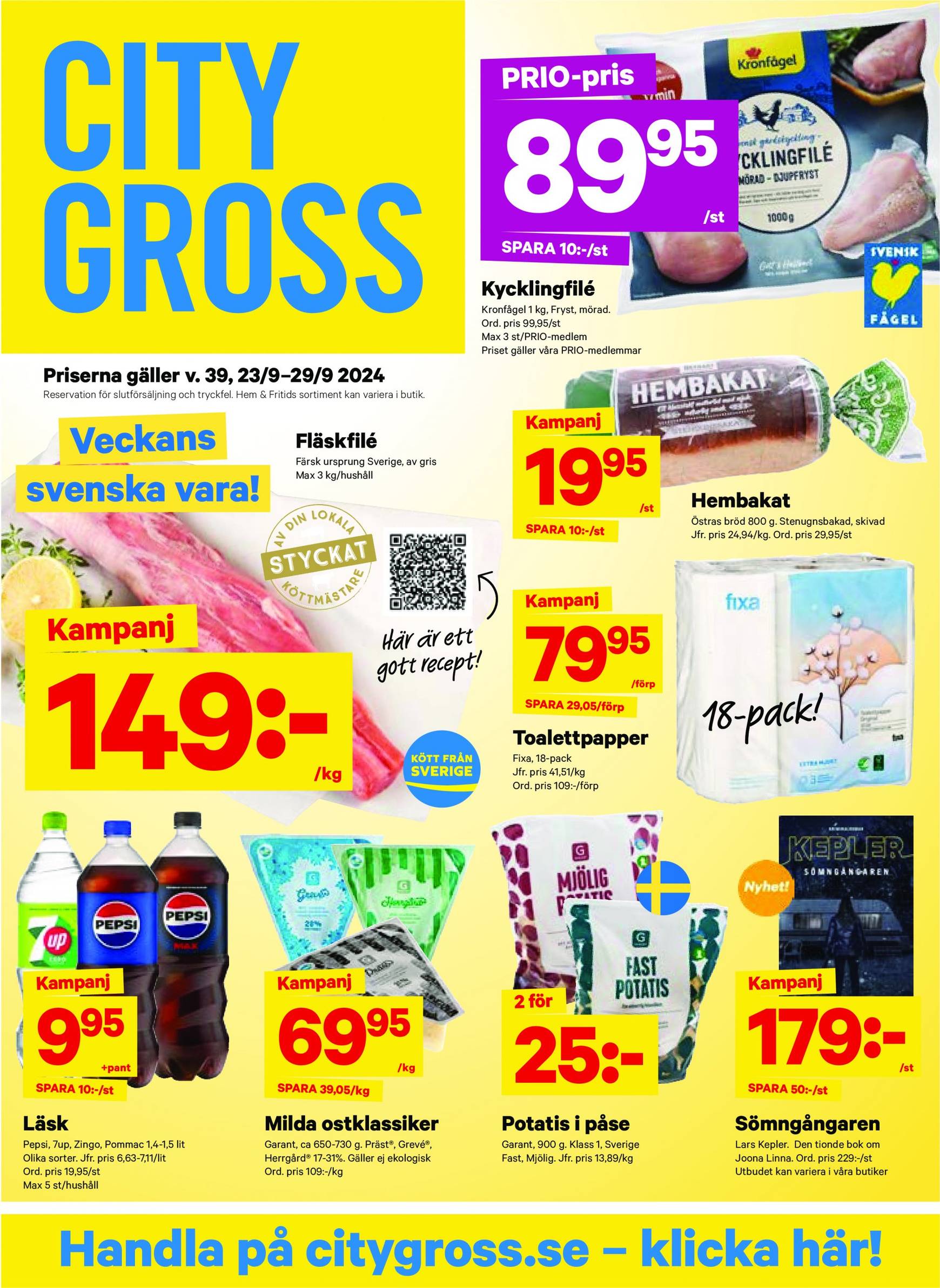 city-gross - City Gross-reklambladet giltigt från 23.09. - 29.09. - page: 1