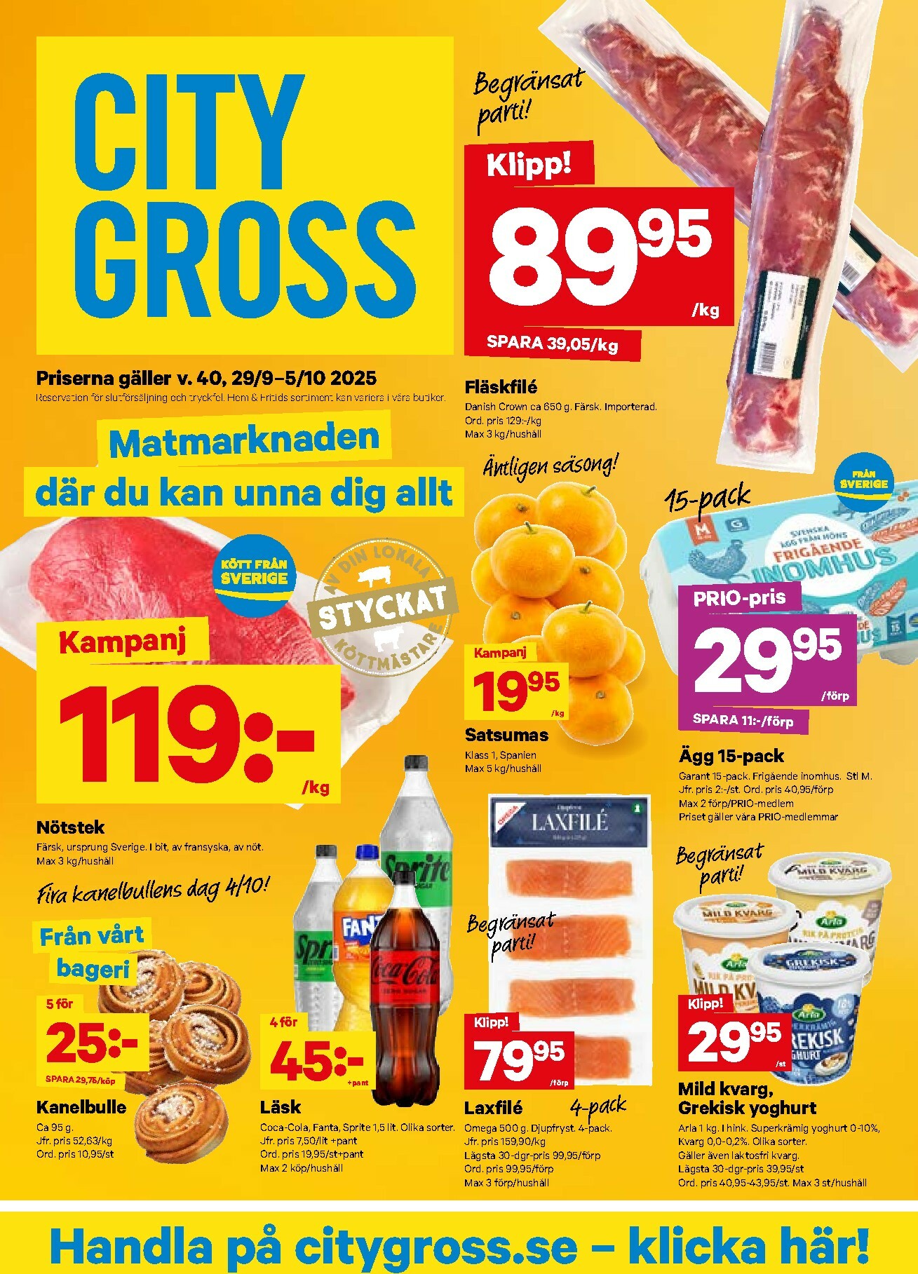 city-gross - City Gross-reklambladet giltigt från 29/09 - 05/10 - page: 1