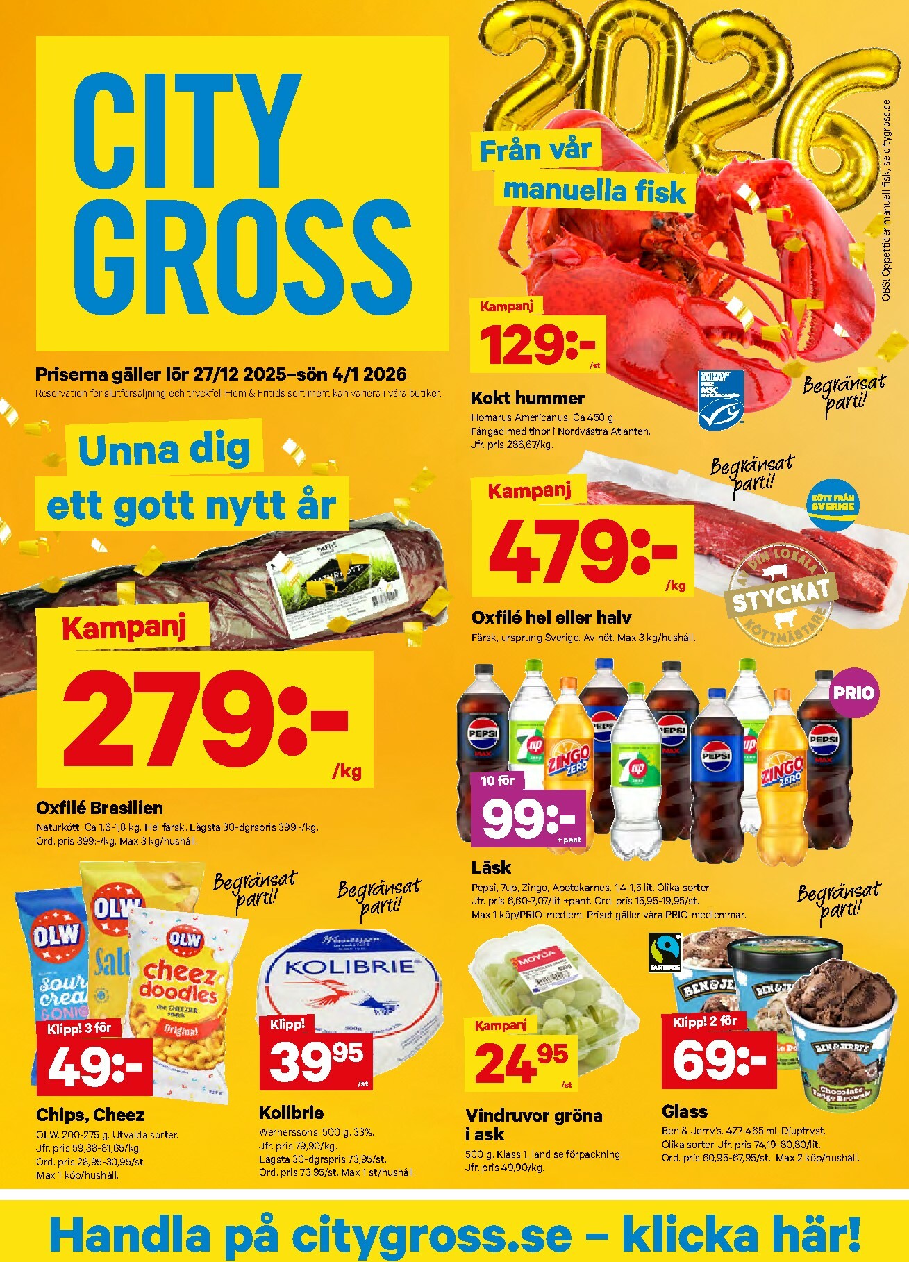 city-gross - City Gross-reklambladet giltigt från 27/12 - 04/01 - page: 1