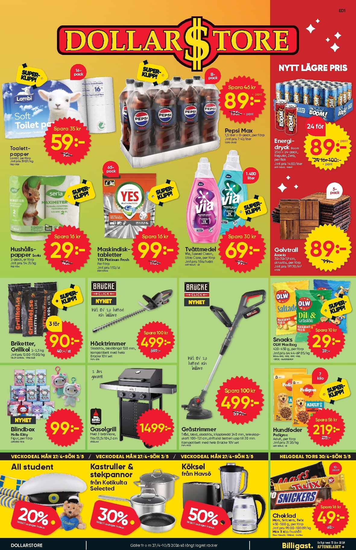 dollar-store - Aktuellt Dollar Store reklamblad giltigt från måndag 27/04/2026 till söndag 10/05/2026