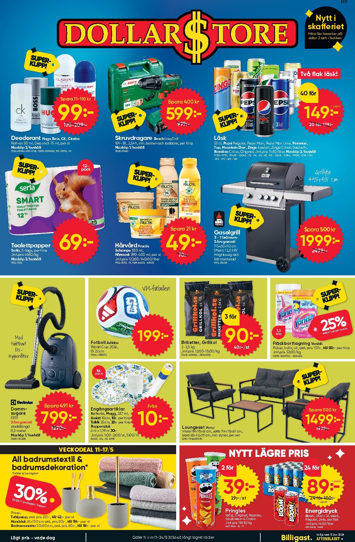 dollar-store - Aktuellt Dollar Store reklamblad giltigt från måndag 11/05/2026 till söndag 24/05/2026 - page: 1