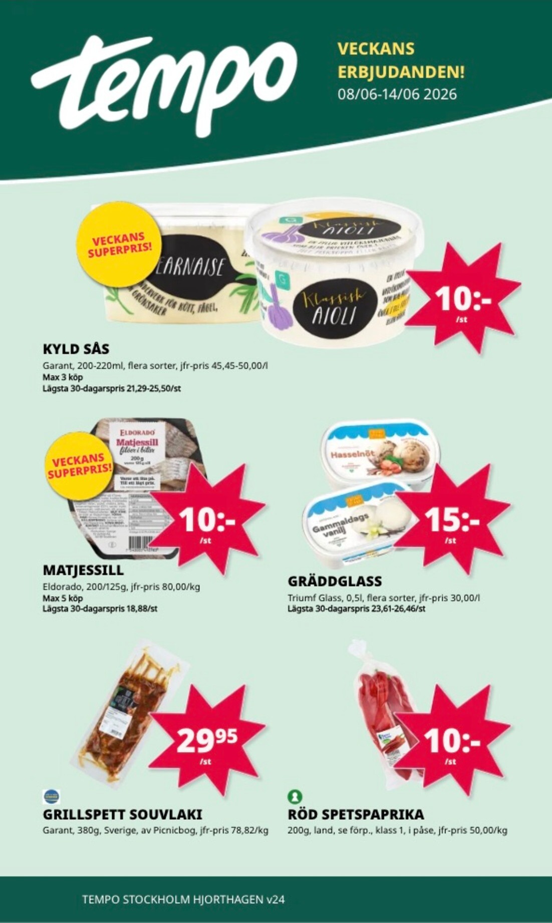 tempo - Aktuellt Tempo reklamblad från måndag, 08/06/2026 till söndag, 14/06/2026 - page: 1