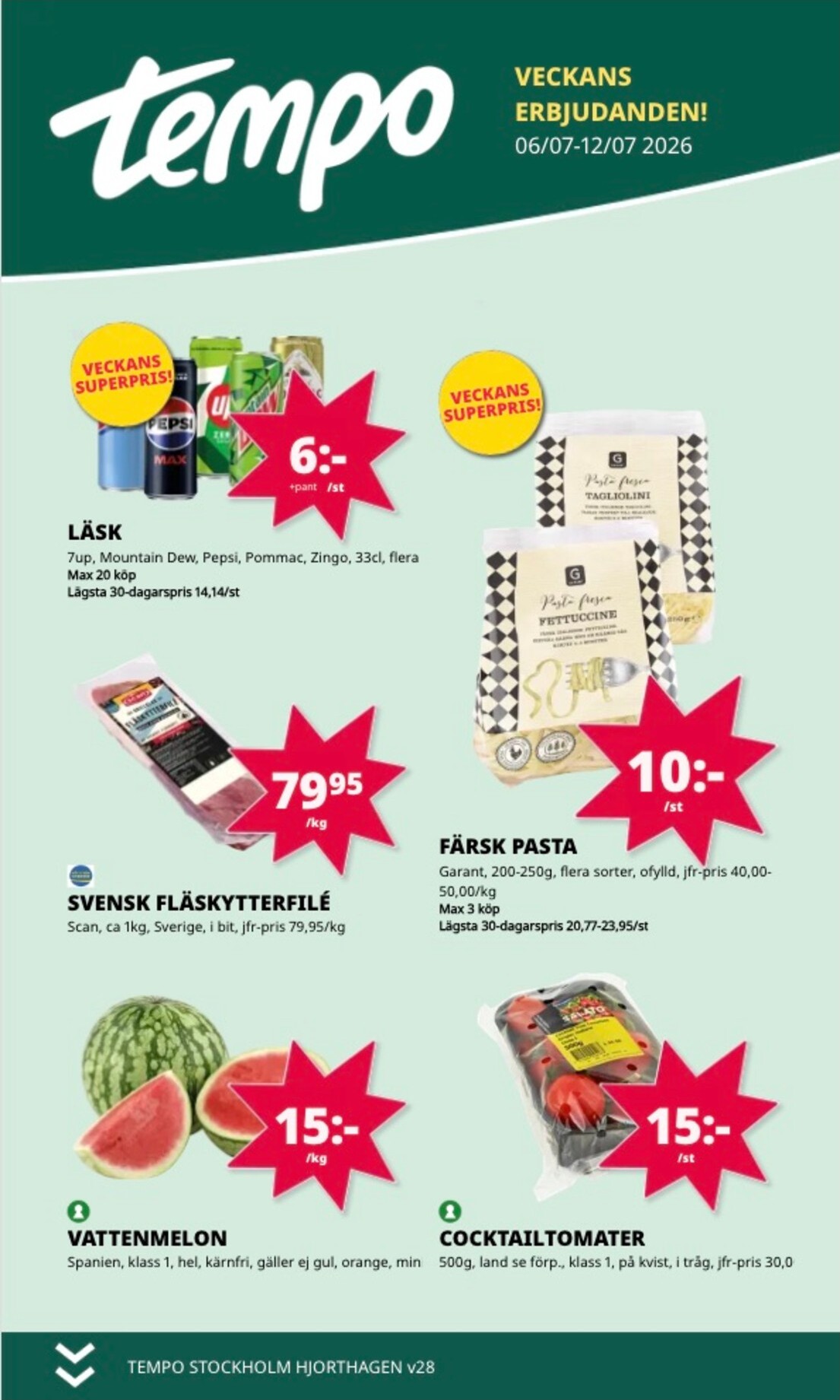 tempo - Aktuellt Tempo reklamblad från måndag, 06/07/2026 till söndag, 12/07/2026 - page: 1