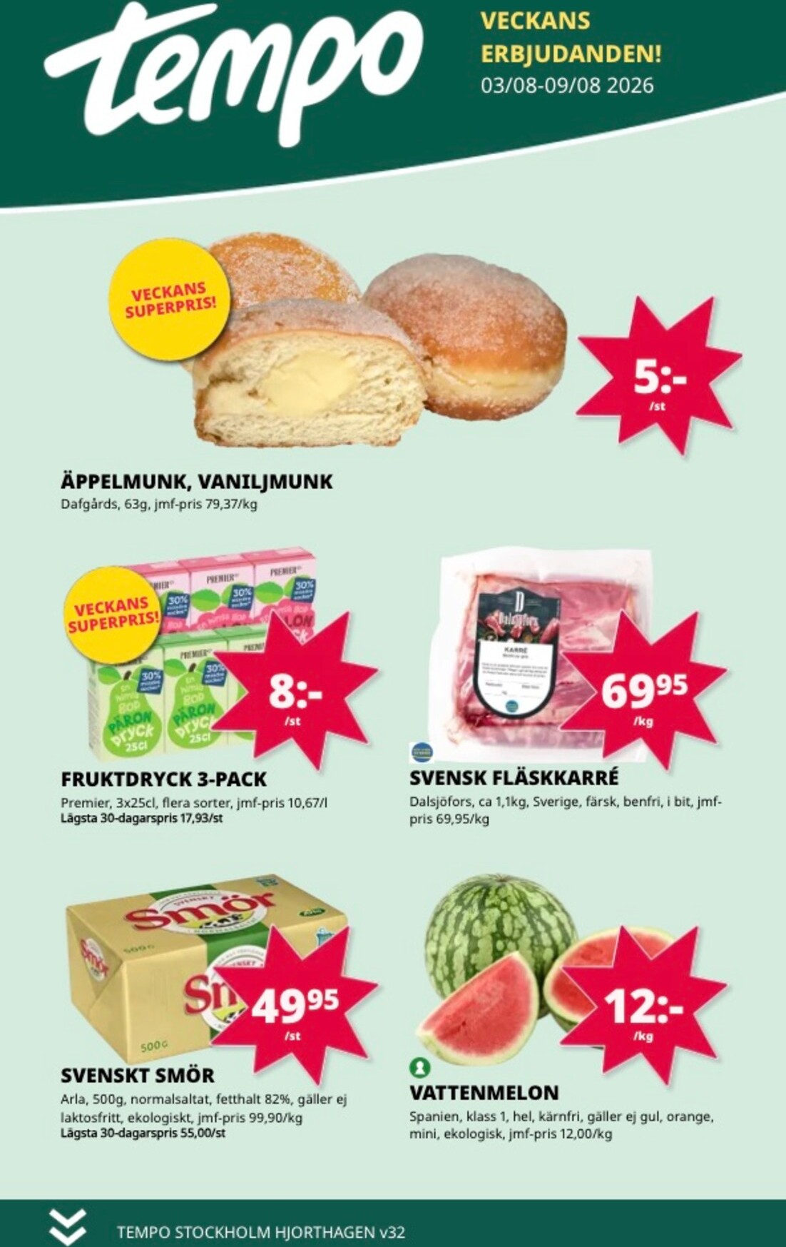 tempo - Aktuellt Tempo reklamblad från måndag, 03/08/2026 till söndag, 09/08/2026