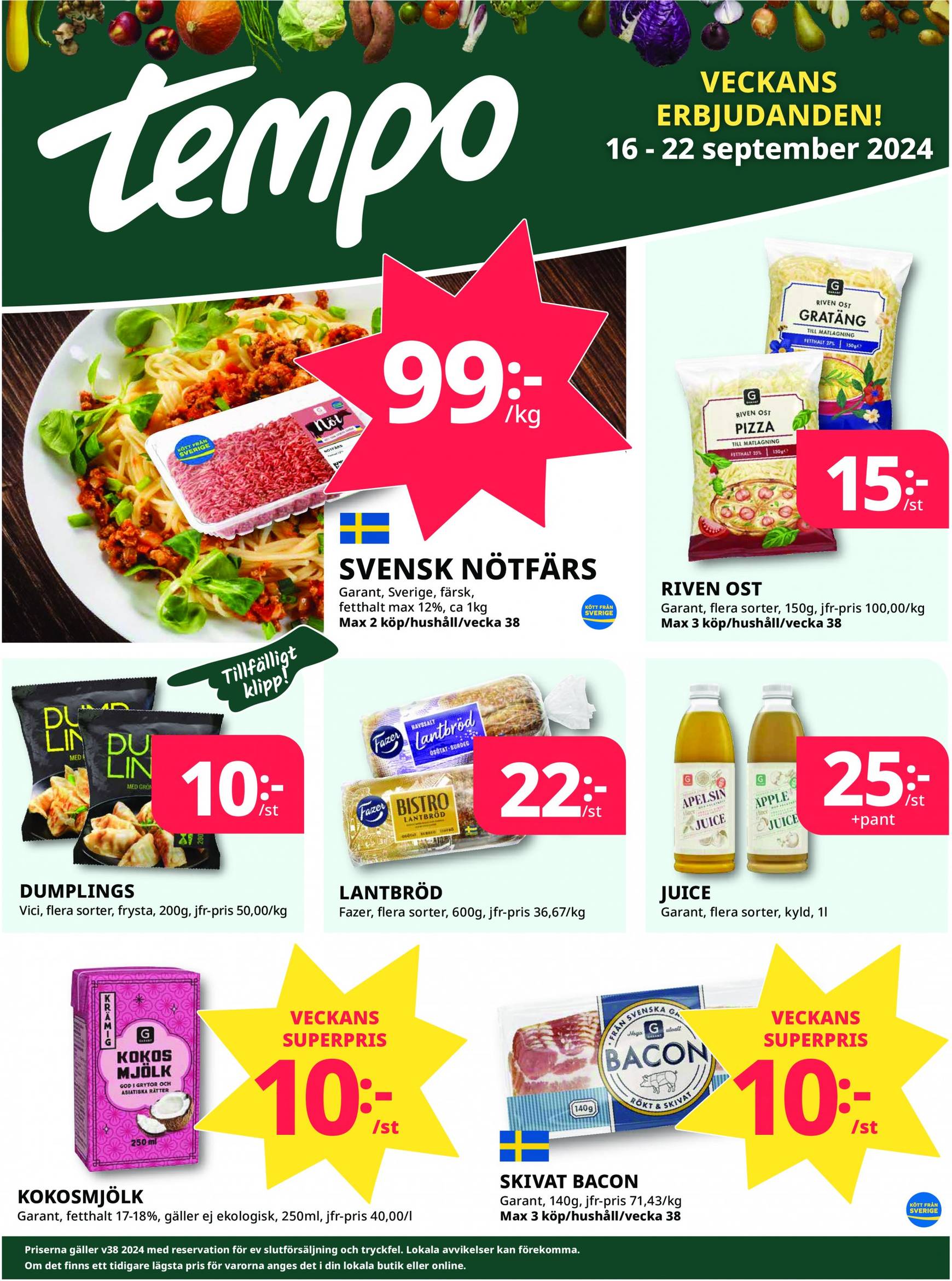 tempo - Tempo-reklambladet giltigt från 16.09. - 22.09.