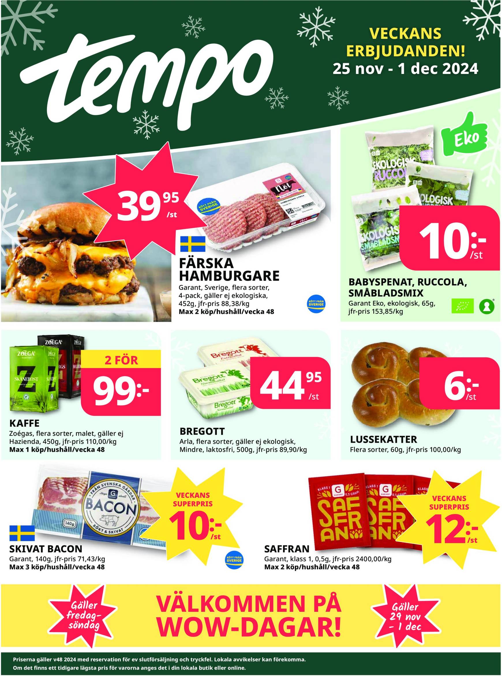 tempo - Tempo-reklambladet är giltigt från 25/11 - 01/12