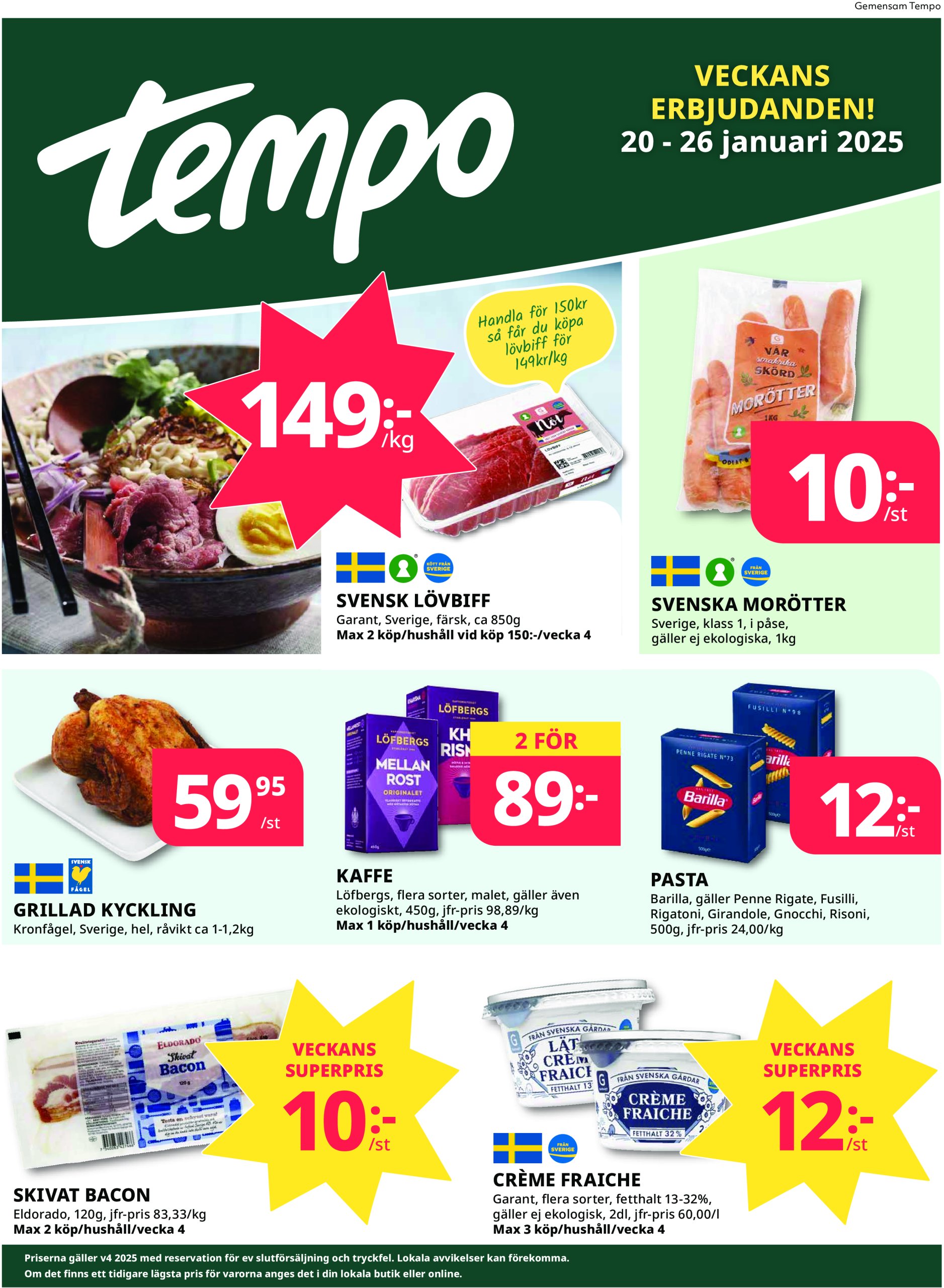 tempo - Tempo-reklambladet giltigt från 20/01 - 26/01 - page: 1