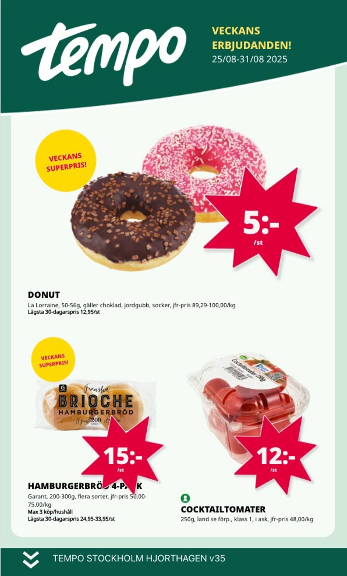 tempo - Tempo-reklambladet giltigt från 25/08 - 31/08