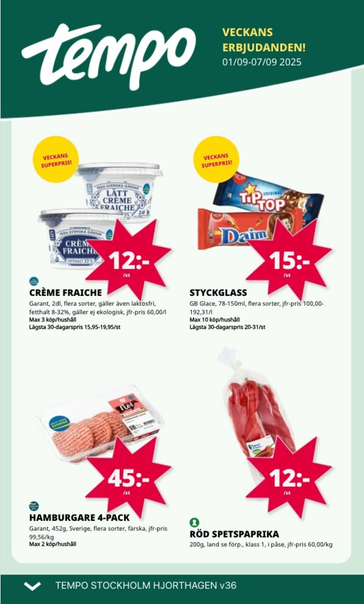 tempo - Tempo-reklambladet giltigt från 01/09 - 07/09