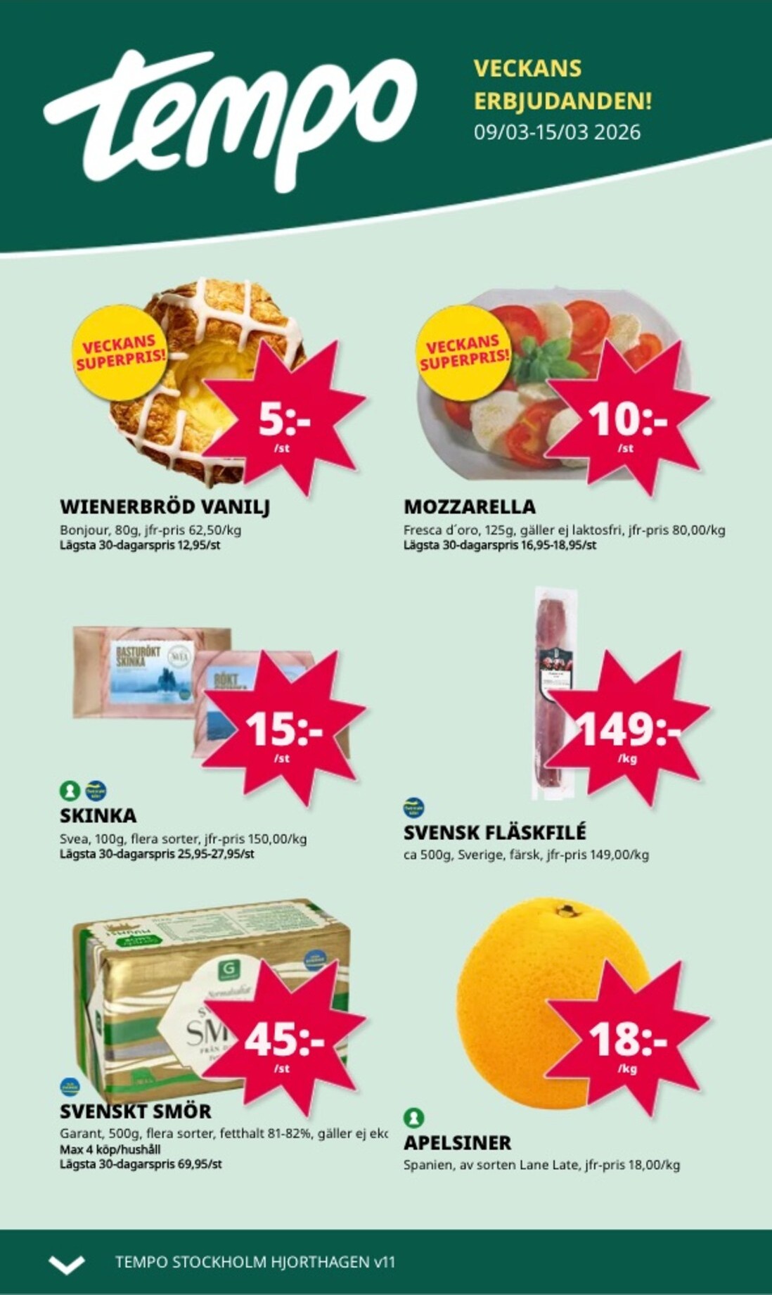 tempo - Tempo-reklambladet giltigt från 09/03/2026 - 15/03/2026