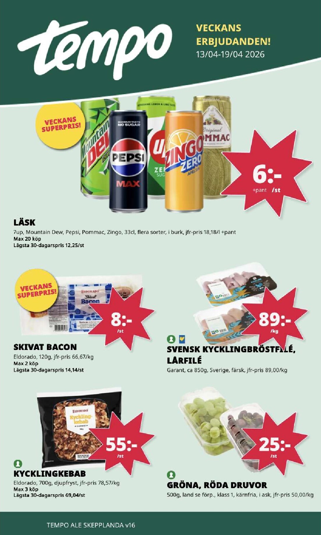 tempo - Tempo reklamblad för nästa vecka från måndag 13/04/2026 till söndag 19/04/2026 - page: 1
