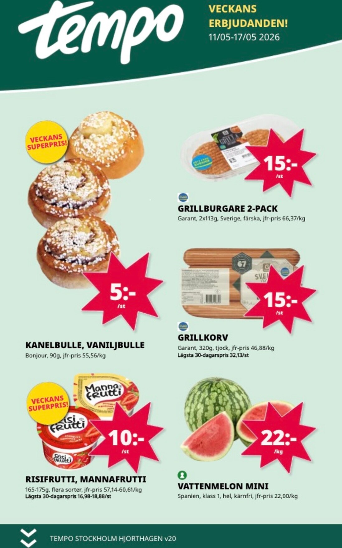tempo - Aktuellt Tempo reklamblad giltigt från måndag 11/05/2026 till söndag 17/05/2026 - page: 1
