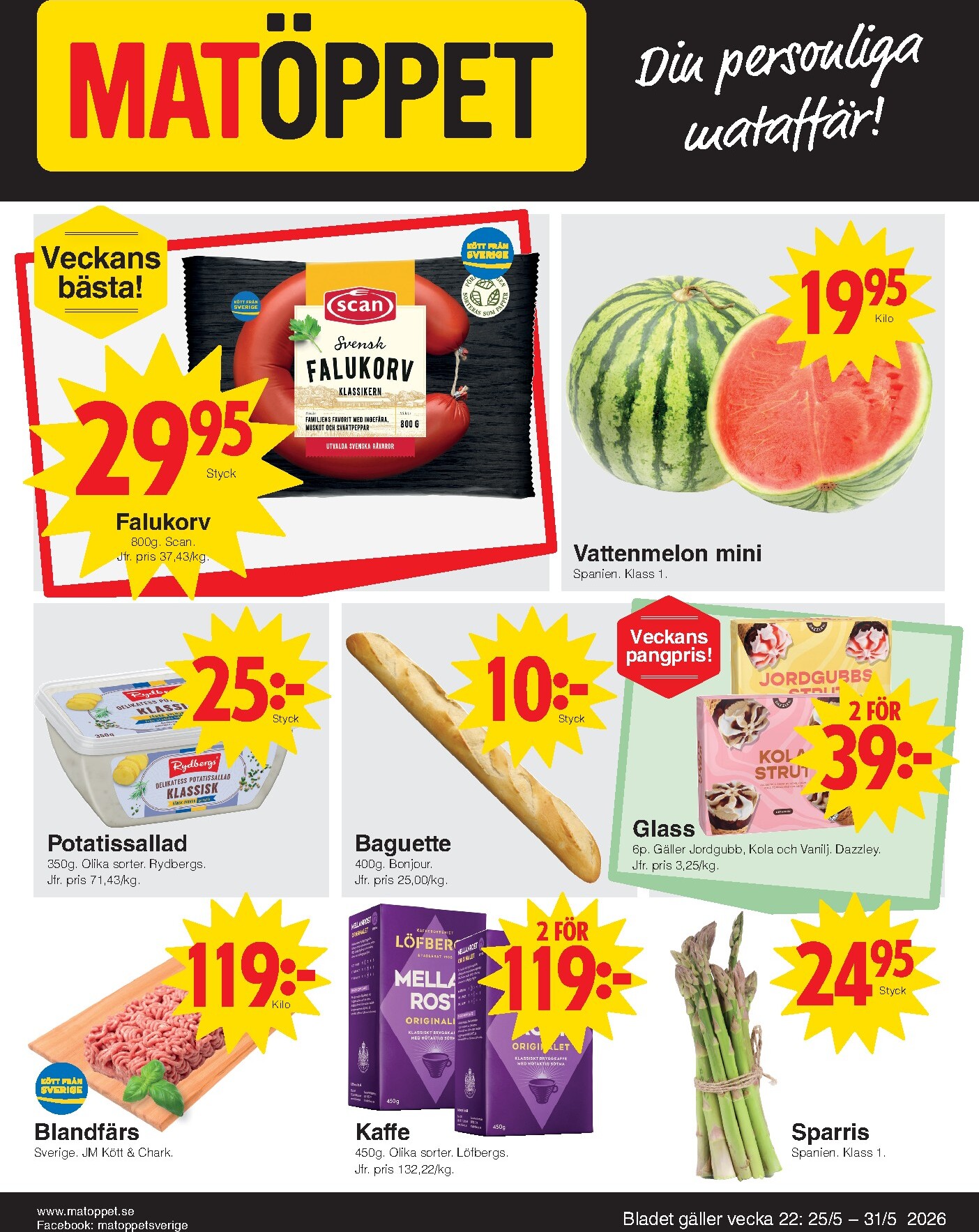 matoppet - Aktuellt Matöppet reklamblad från måndag, 25/05/2026 till söndag, 31/05/2026 - page: 1