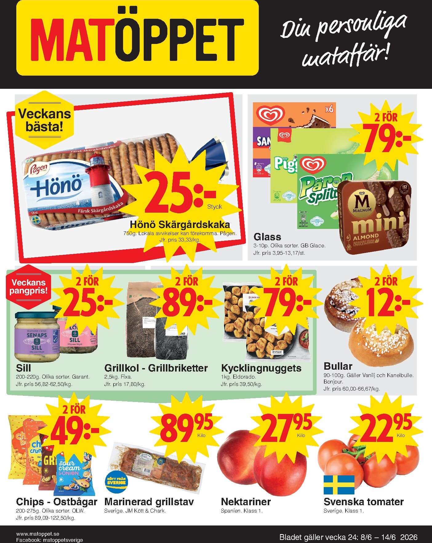 matoppet - Aktuellt Matöppet reklamblad från måndag, 08/06/2026 till söndag, 14/06/2026