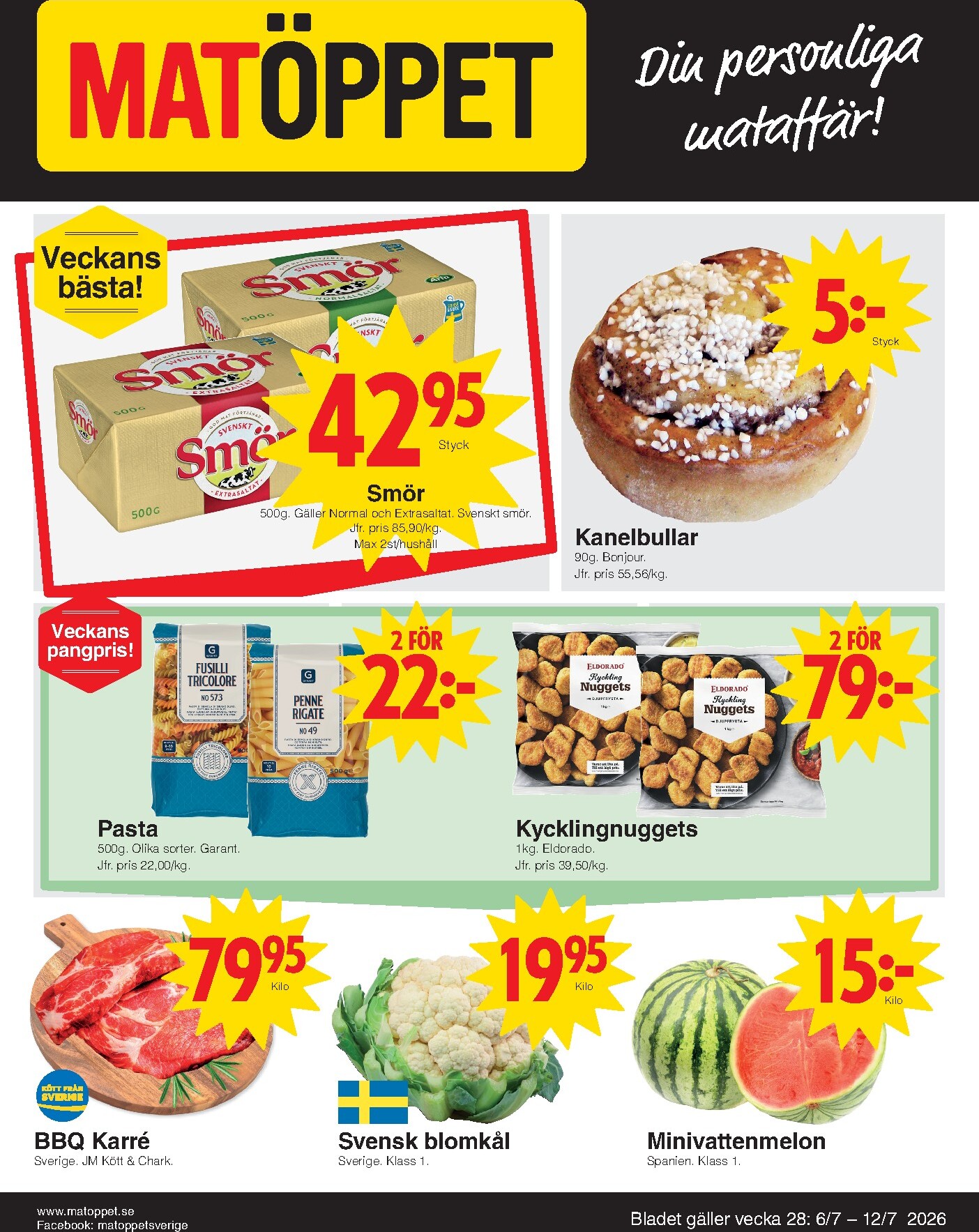 matoppet - Aktuellt Matöppet reklamblad från måndag, 06/07/2026 till söndag, 12/07/2026 - page: 1