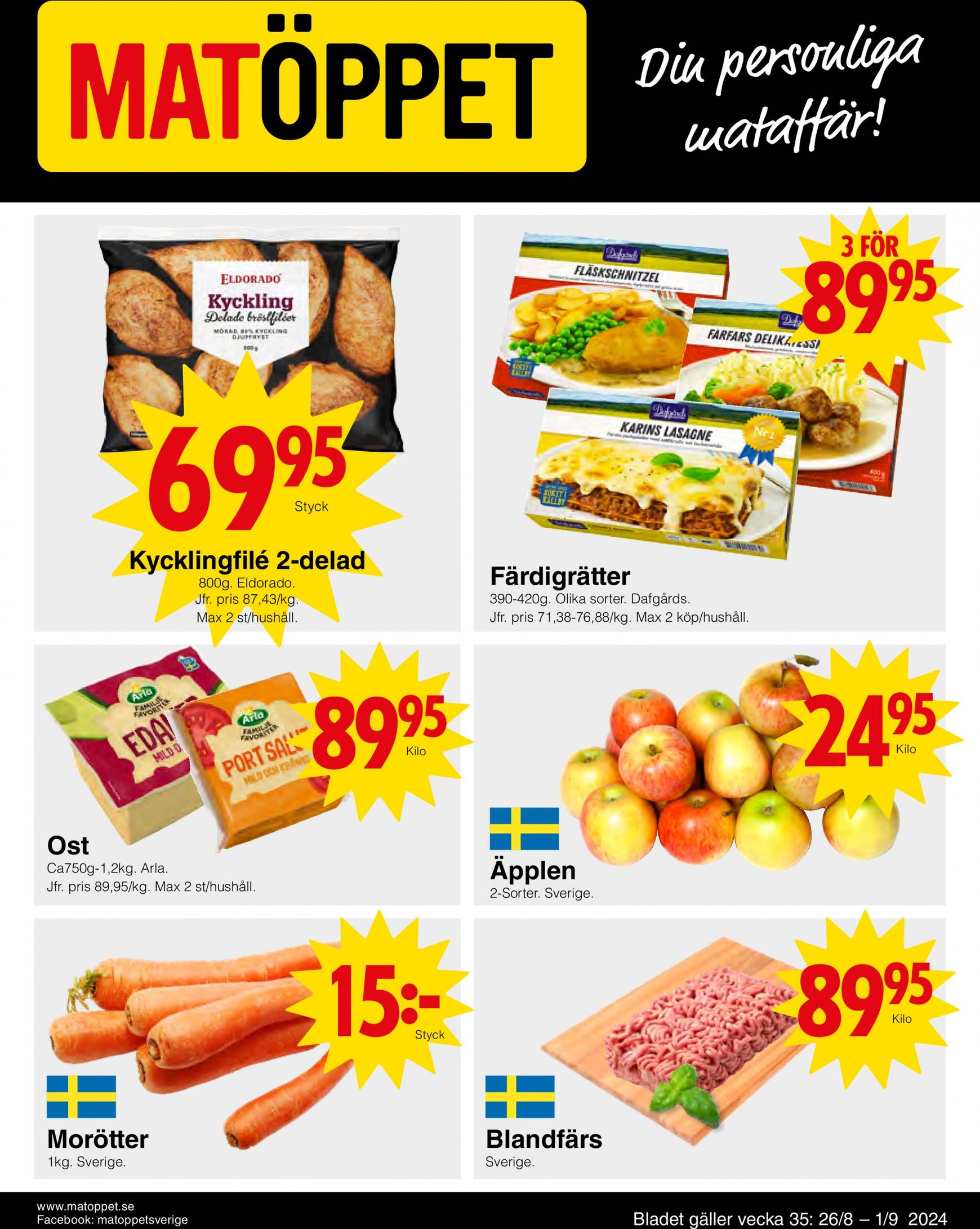 matoppet - Matöppet-reklambladet giltigt från 26.08. - 01.09. - page: 1