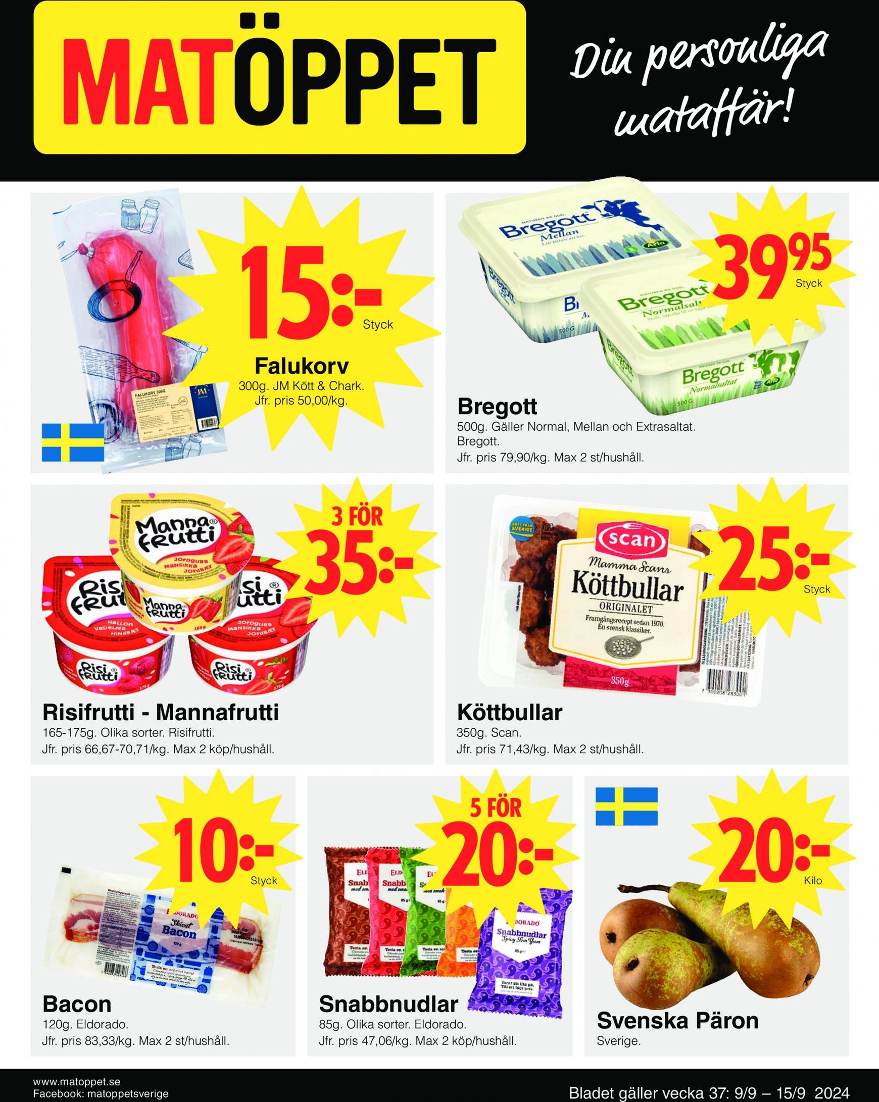 matoppet - Matöppet-reklambladet giltigt från 09.09. - 15.09.