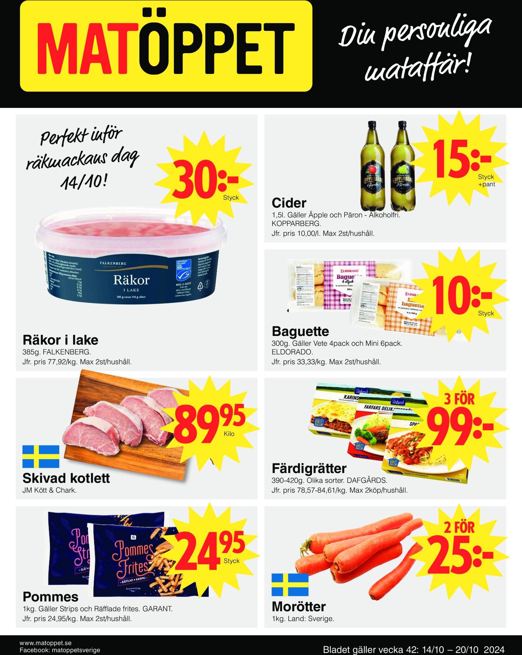 matoppet - Matöppet-reklambladet är giltigt från 14.10. - 20.10.