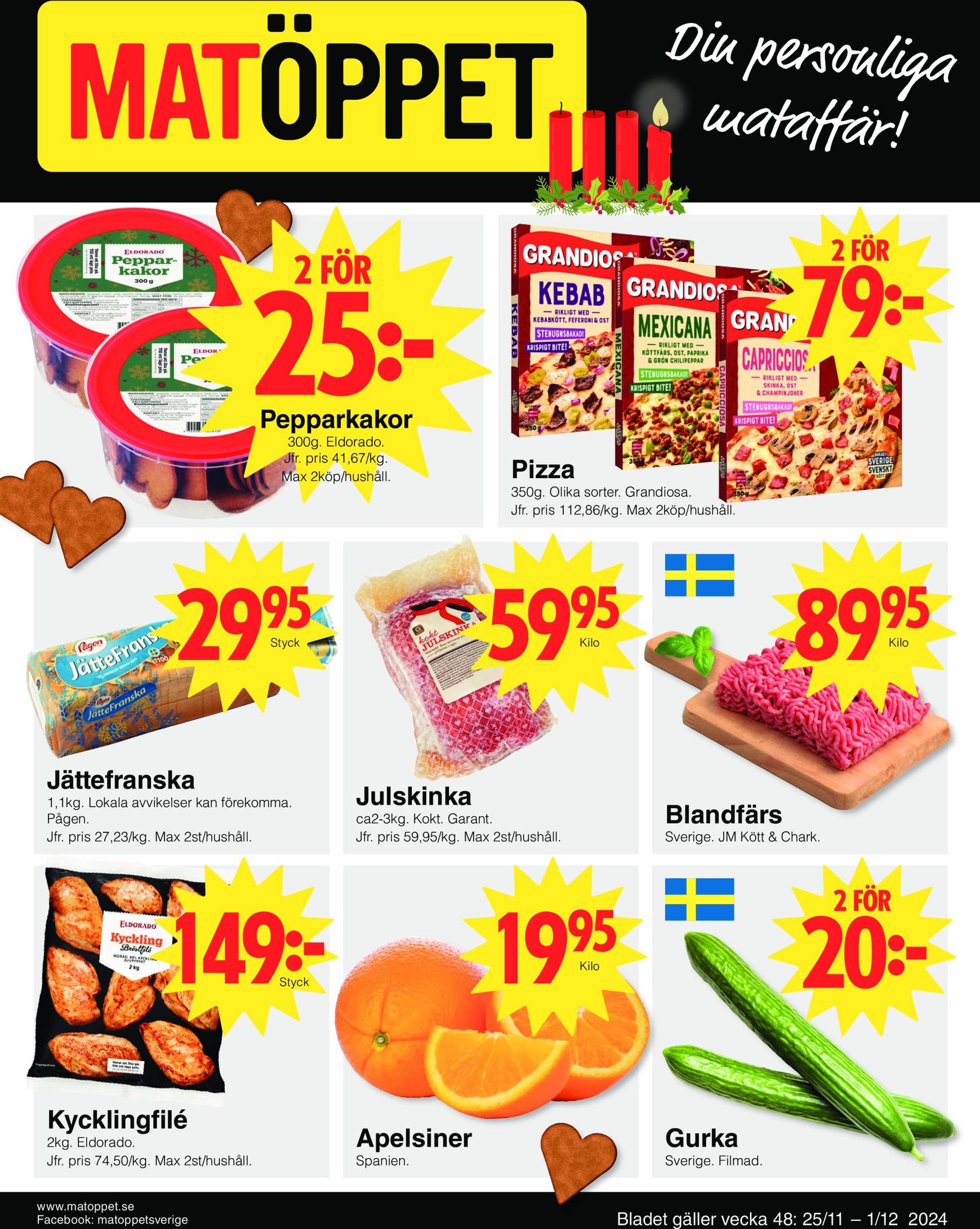 matoppet - Matöppet-reklambladet är giltigt från 25/11 - 01/12