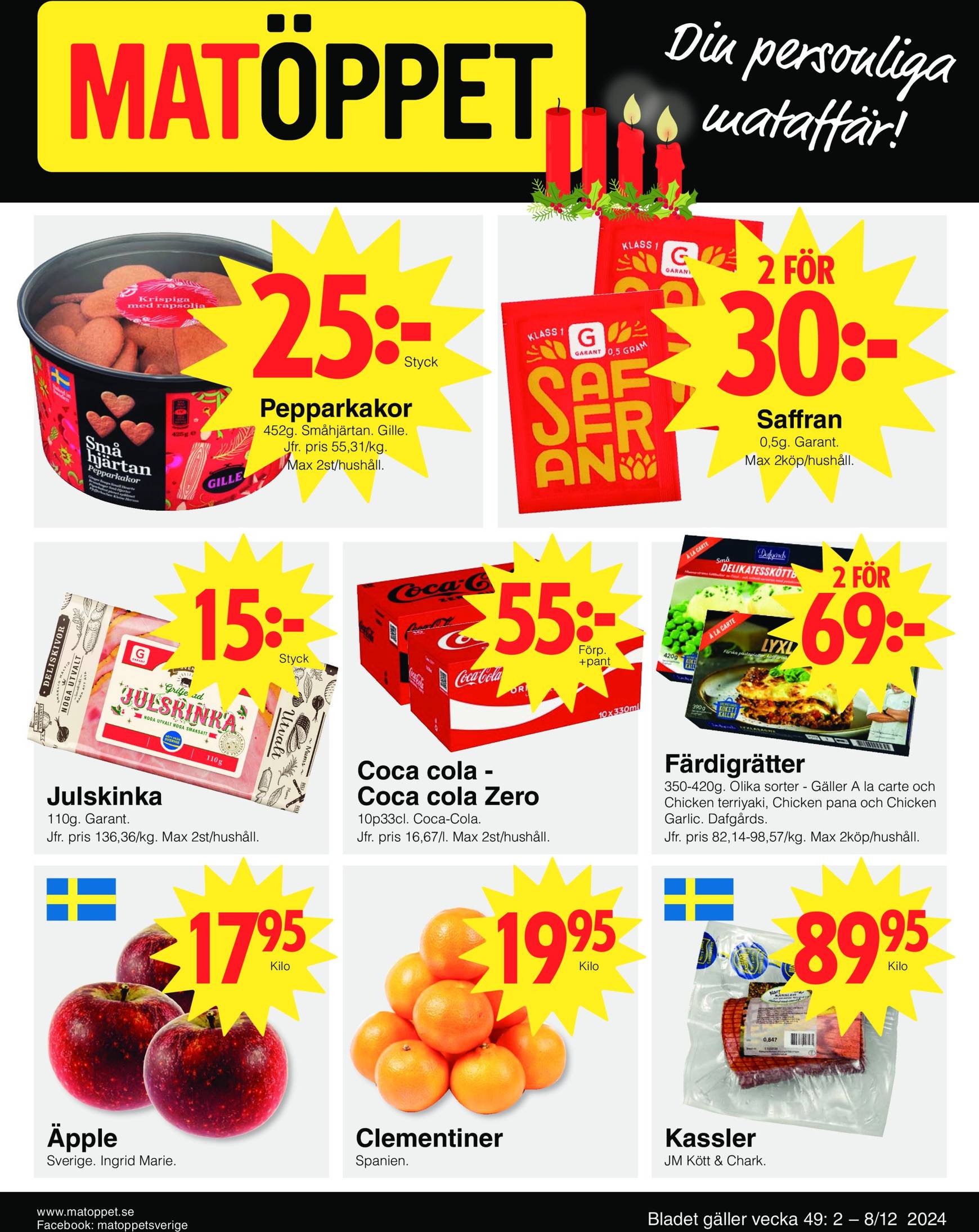 matoppet - Matöppet-reklambladet är giltigt från 02/12 - 08/12