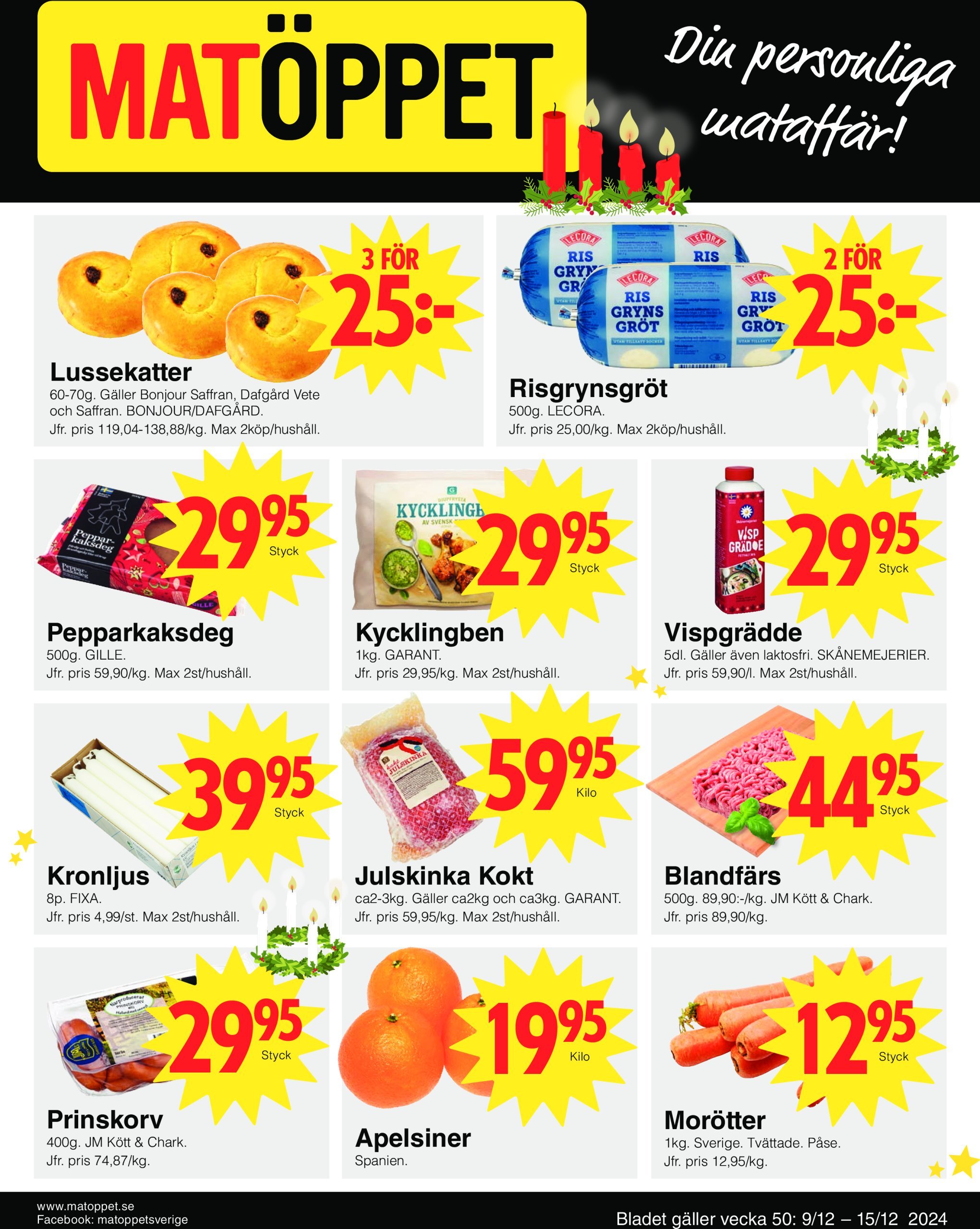 matoppet - Matöppet-reklambladet giltigt från 09/12 - 15/12