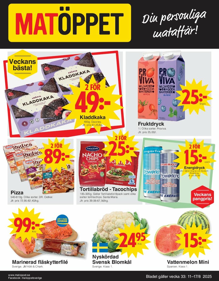 matoppet - Matöppet-reklambladet giltigt från 11/08 - 17/08
