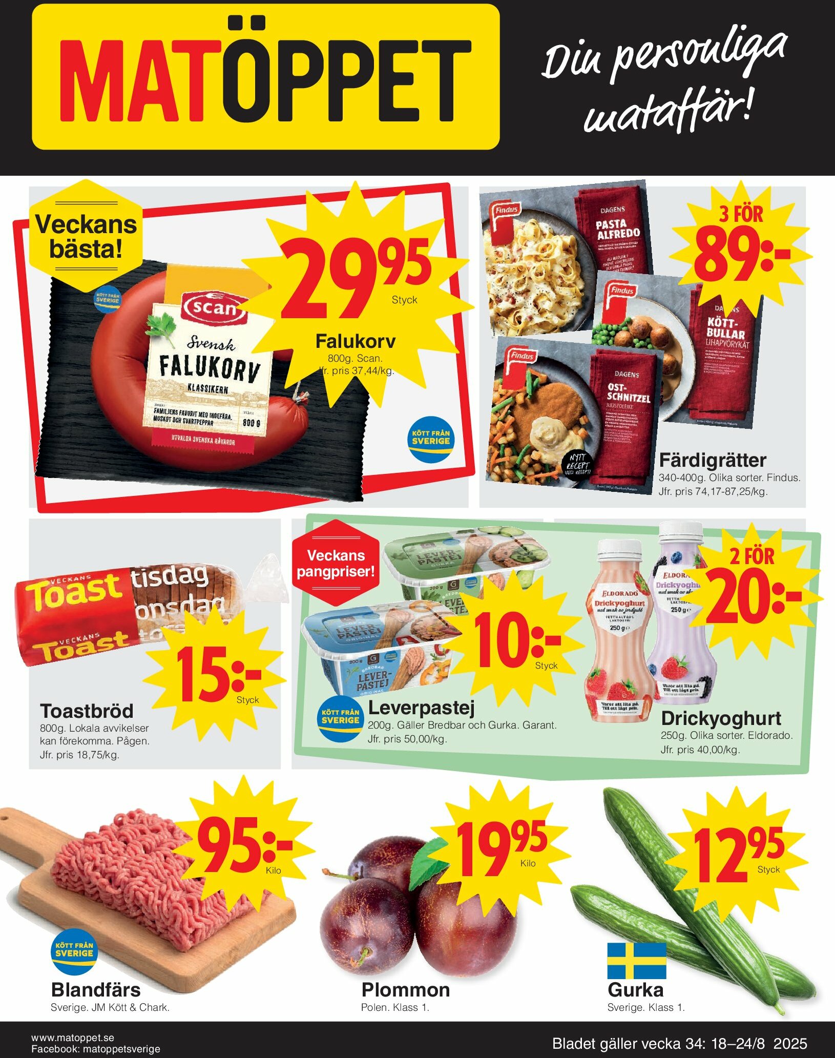 matoppet - Matöppet-reklambladet giltigt från 18/08 - 24/08 - page: 1