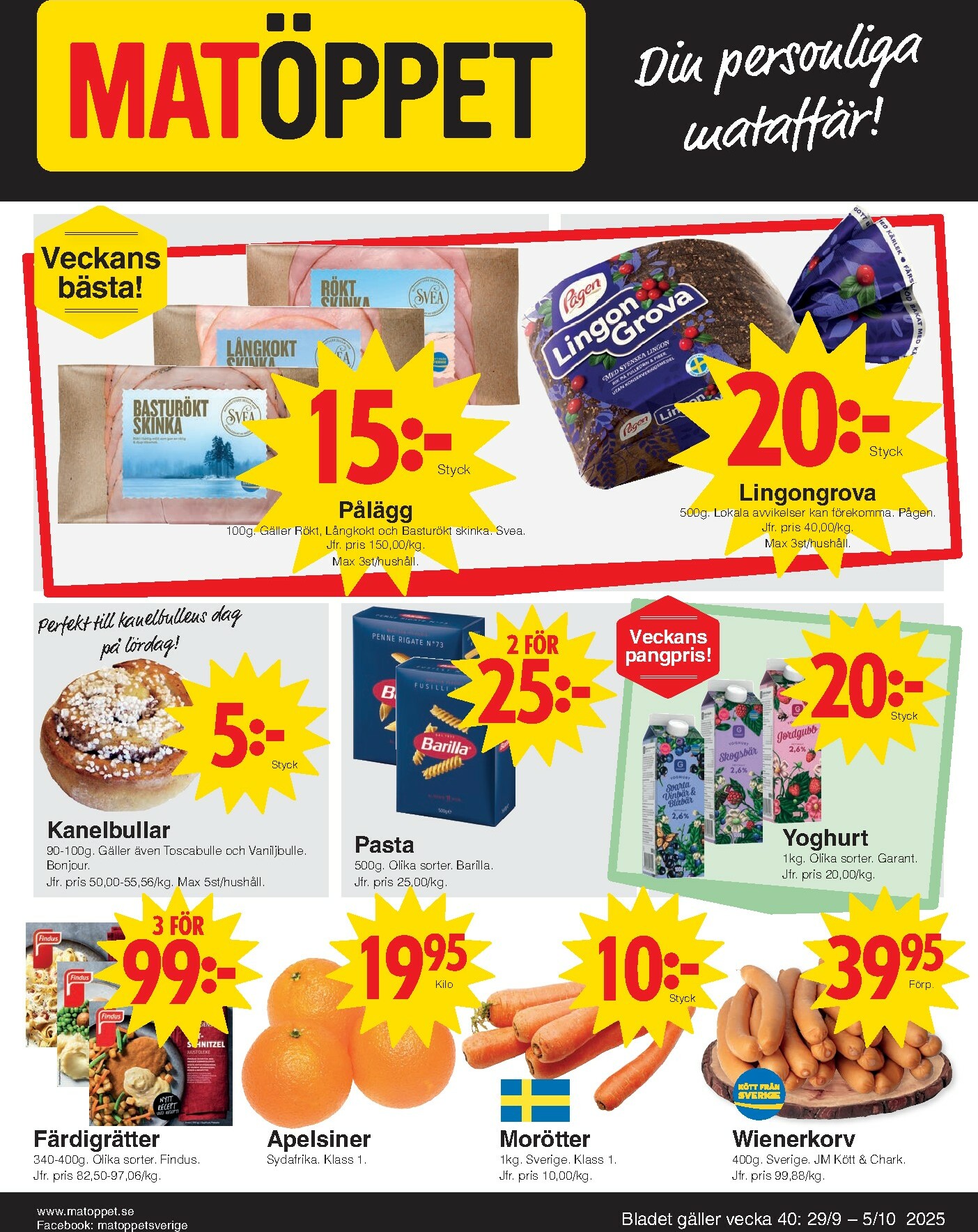 matoppet - Matöppet-reklambladet giltigt från 29/09 - 05/10