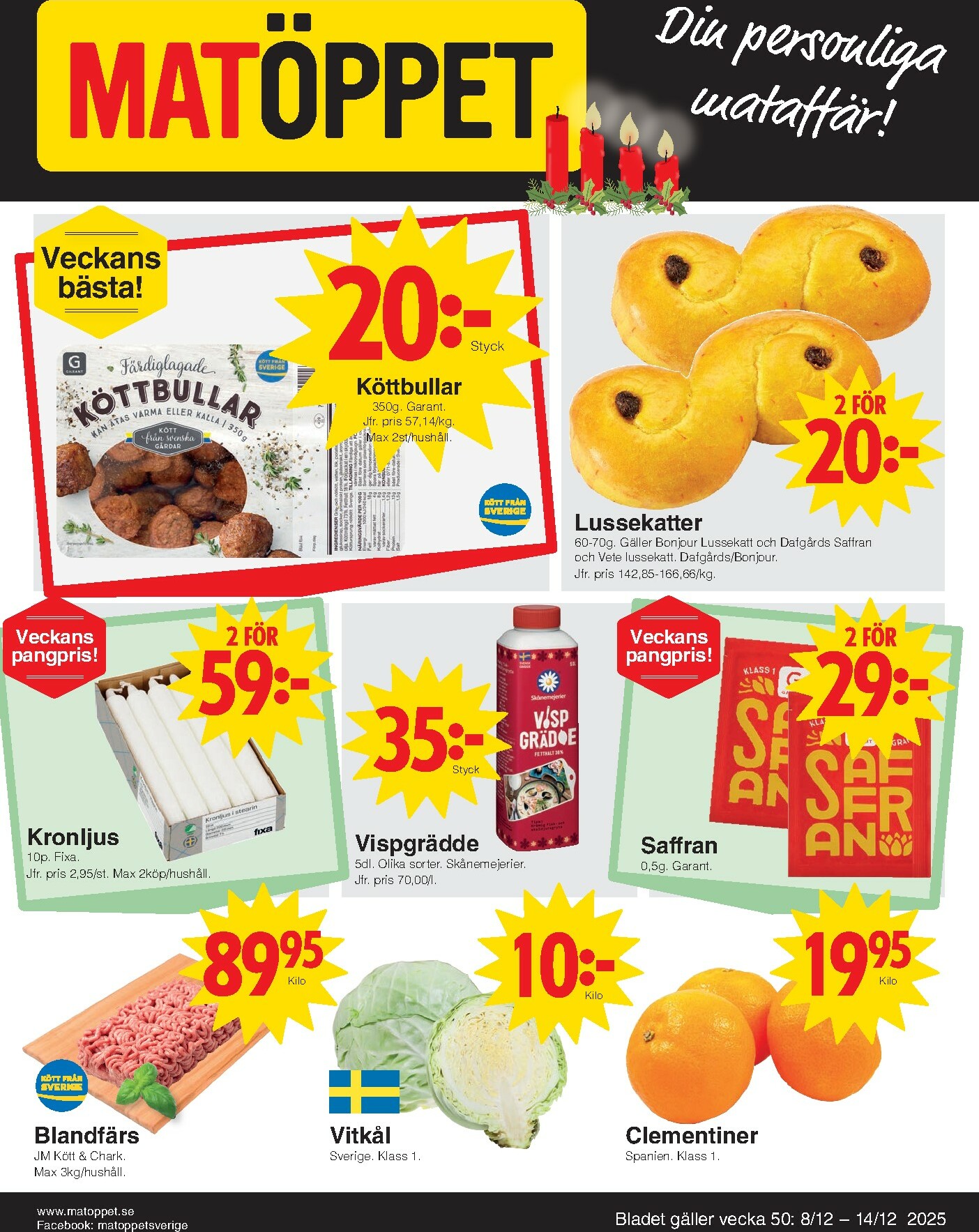 matoppet - Matöppet-reklambladet giltigt från 08/12 - 14/12 - page: 1