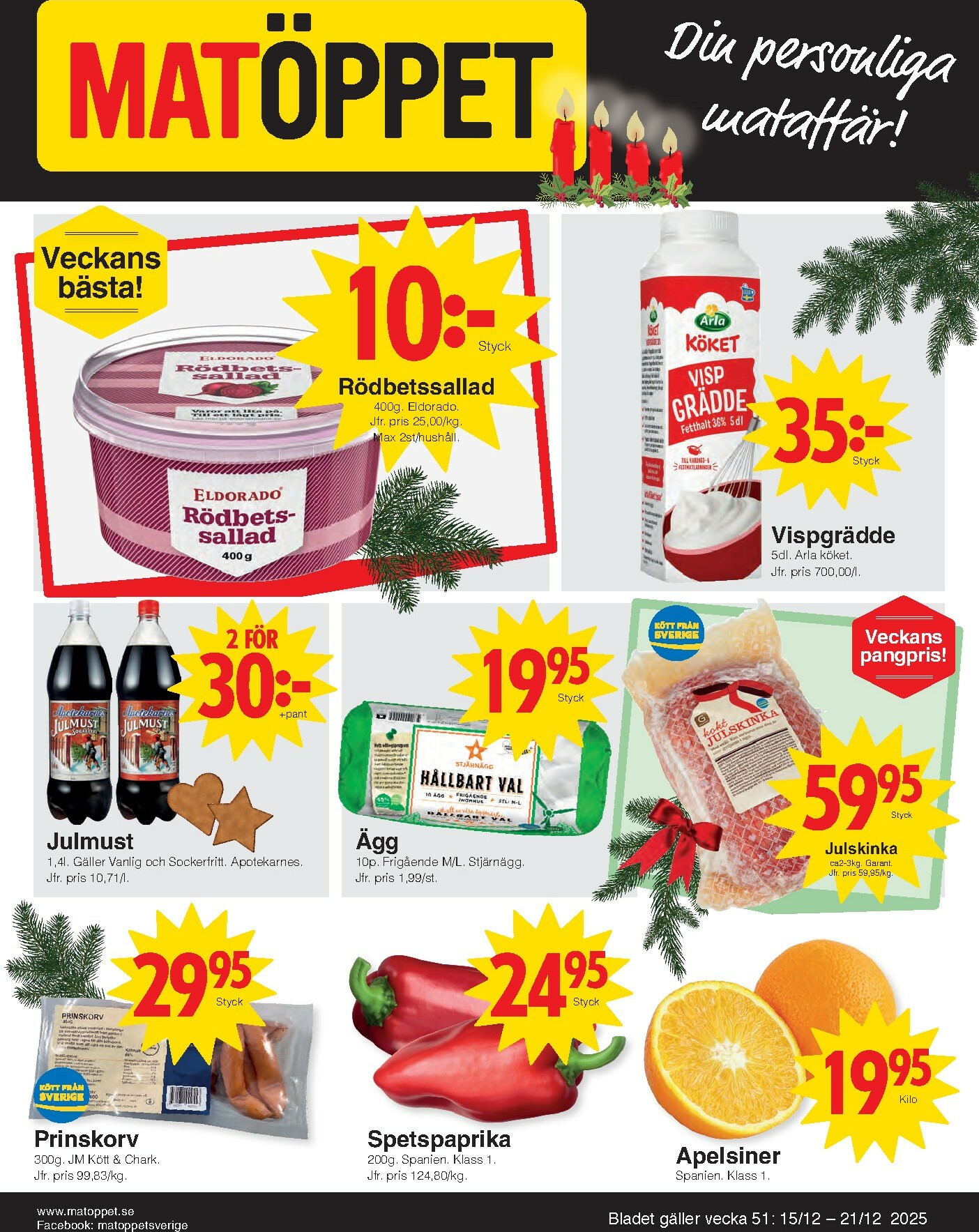 matoppet - Matöppet-reklambladet giltigt från 15/12 - 21/12