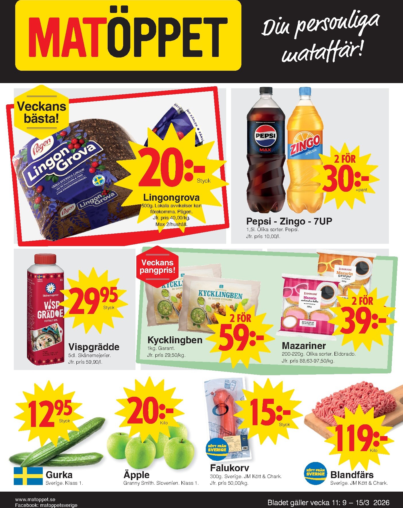 matoppet - Matöppet-reklambladet giltigt från 09/03/2026 - 15/03/2026