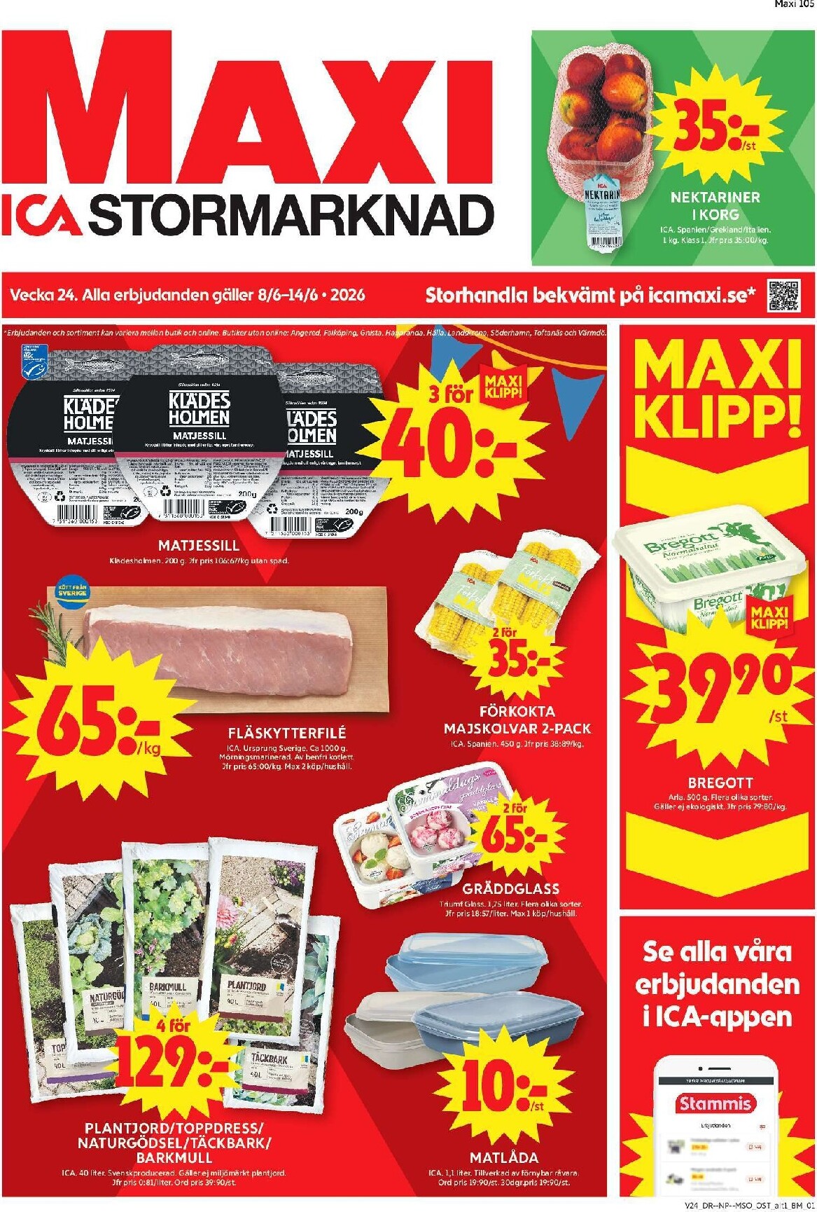 ica-maxi - Aktuellt ICA Maxi reklamblad från måndag, 08/06/2026 till söndag, 14/06/2026 - page: 1