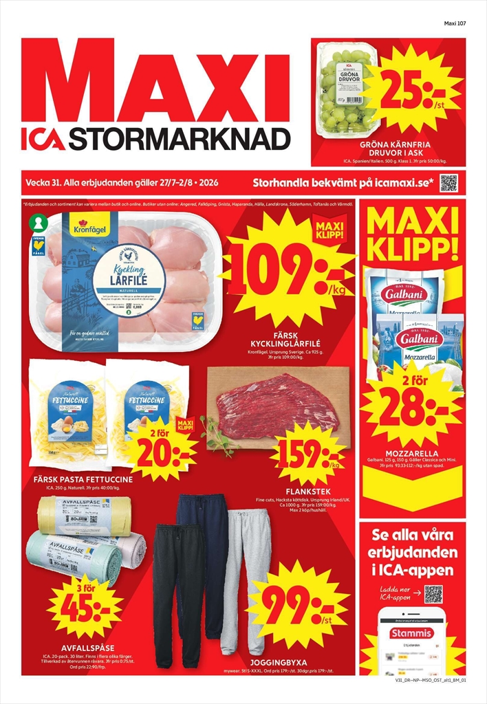 ica-maxi - Aktuellt ICA Maxi reklamblad från måndag, 27/07/2026 till söndag, 02/08/2026 - page: 1