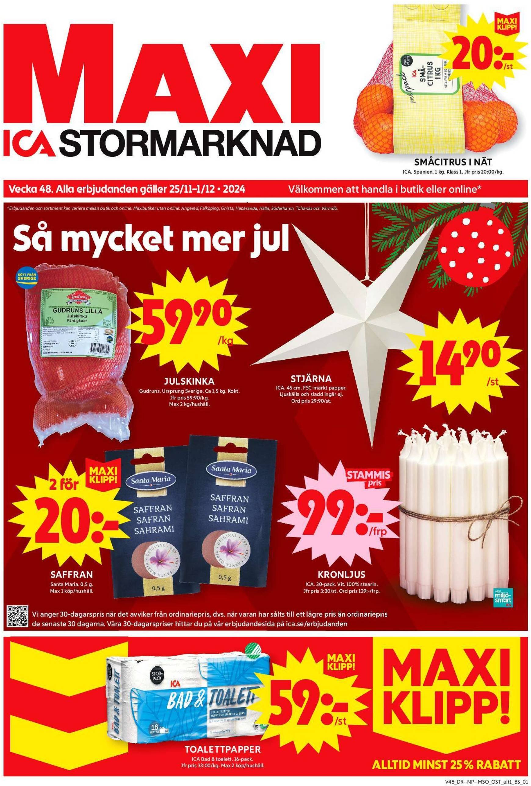 ica-maxi - ICA Maxi-reklambladet är giltigt från 25/11 - 01/12